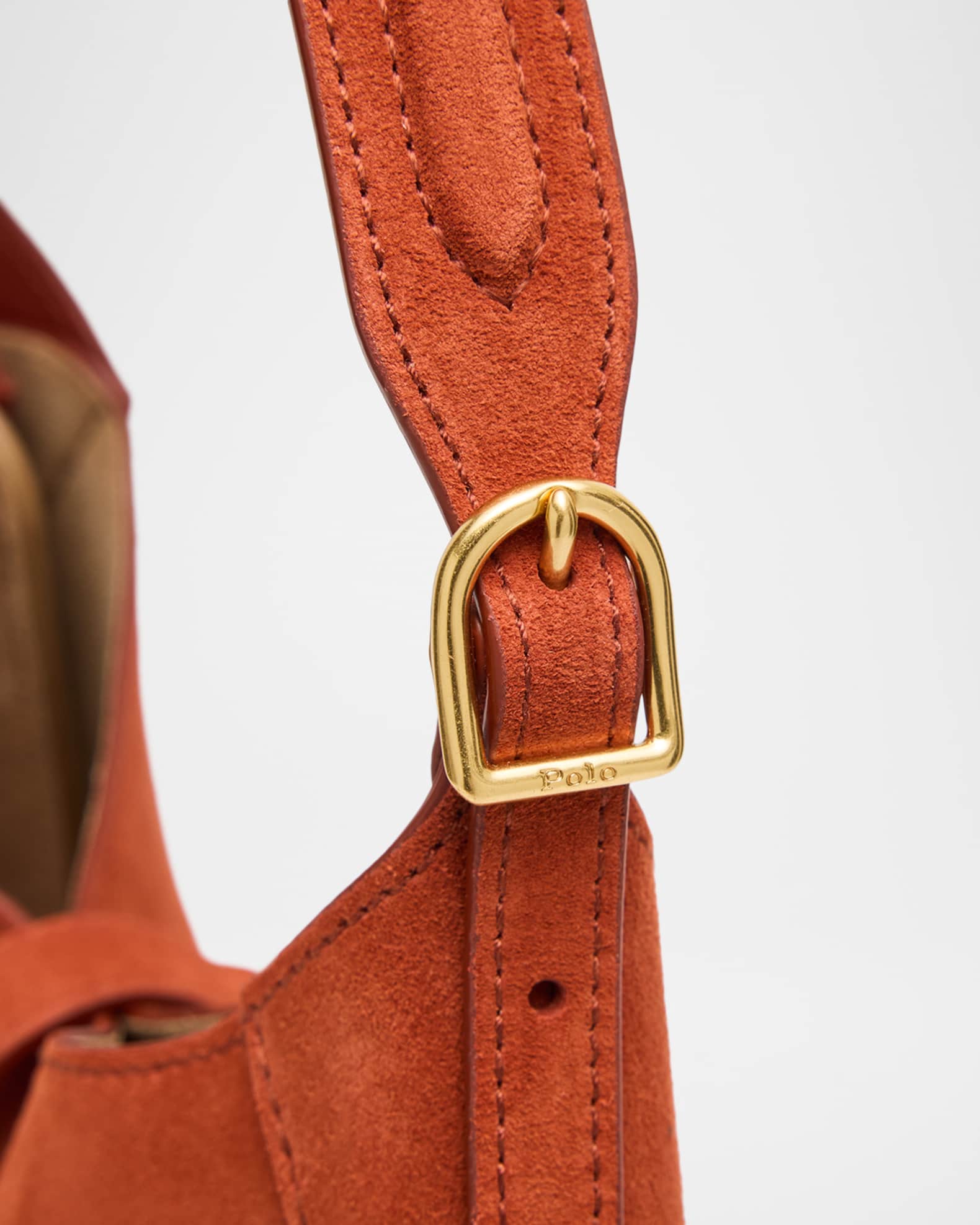 Polo Ralph Lauren Polo ID Suede Small Shoulder Bag | Neiman Marcus