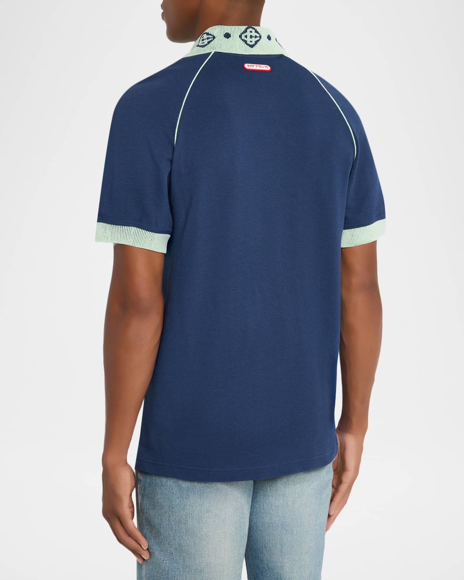 CASABLANCA Men's Chenille Collar Polo Shirt | Neiman Marcus