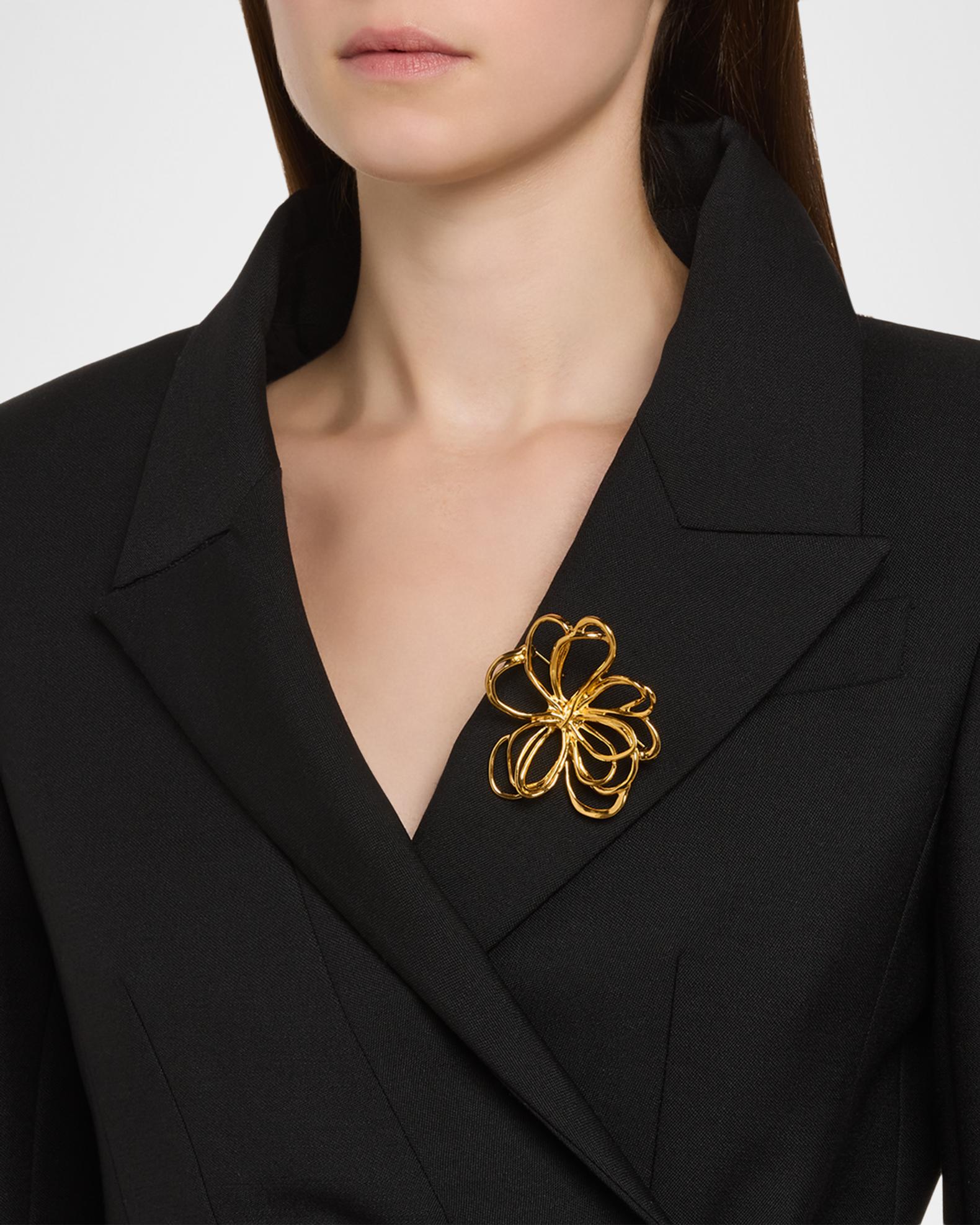 Belt Oscar de la renta Black Leaf Brooch with Gold Accents BELT Mens LASER ENGRAVED LEATHER El Centenario Belt 50 Pesos With  main image 3