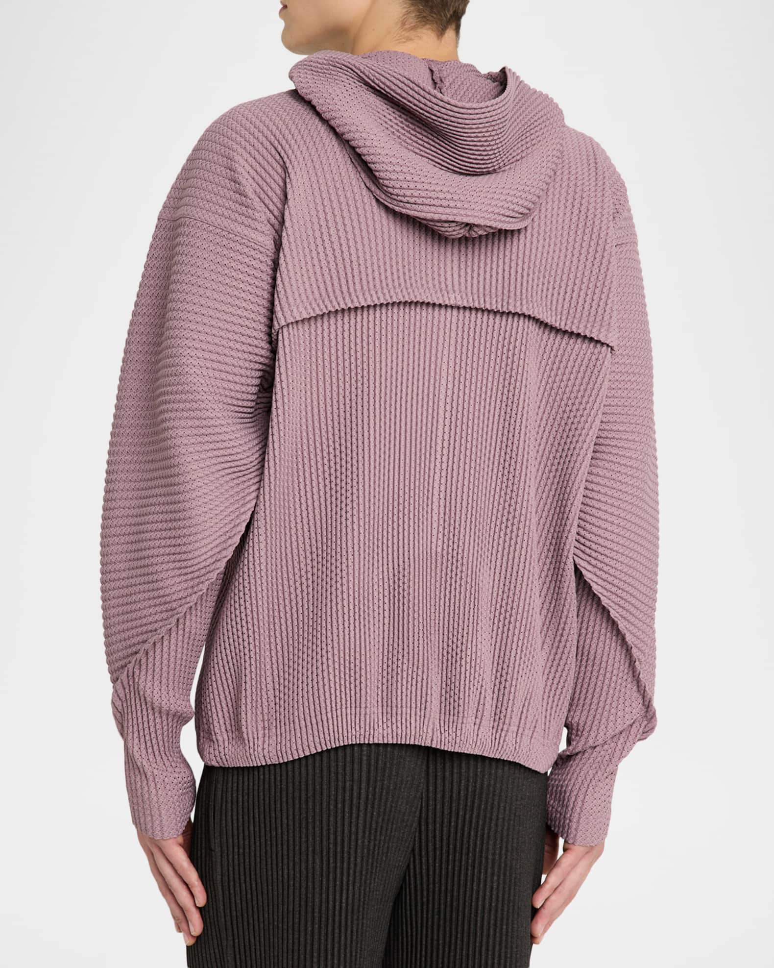 manaaw4　homme plisse isseymiyake Homme Plisse Issey Miyake Men's Wickerwork Mesh Full-Zip Hoodie