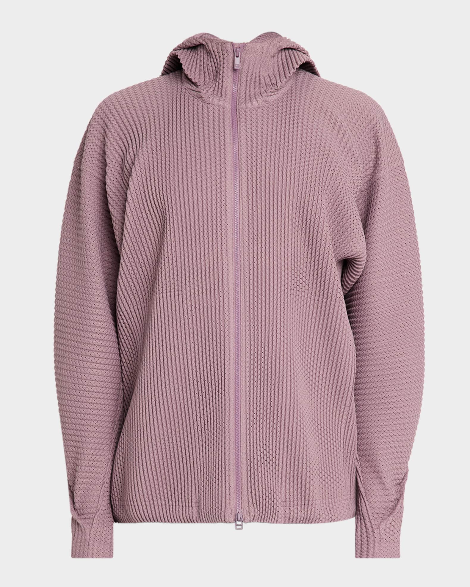 Homme Plisse Issey Miyake Men's Wickerwork Mesh Full-Zip Hoodie