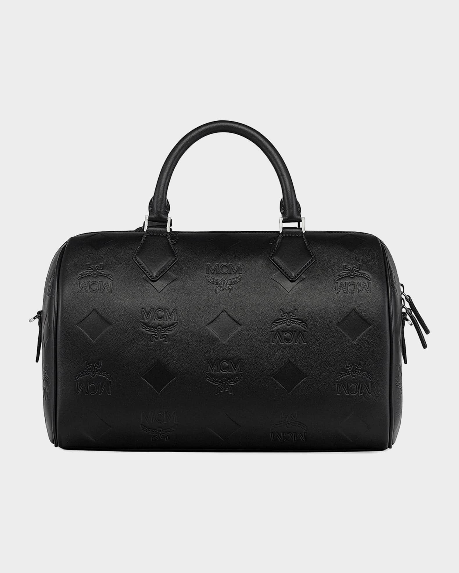 MCM Ella Boston Visetos Leather Crossbody Bag | Neiman Marcus