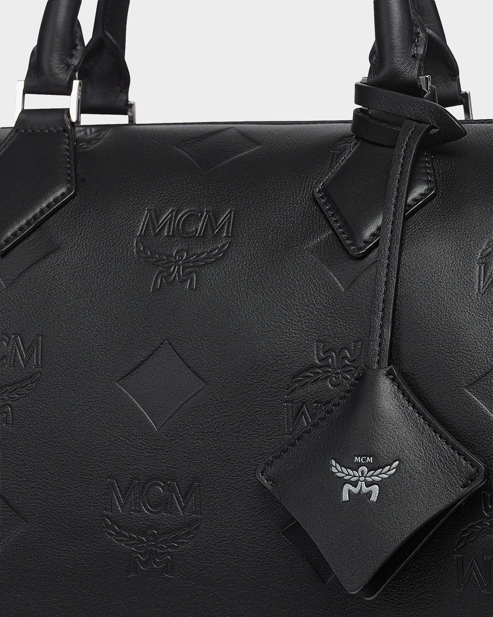 MCM Ella Boston Visetos Leather Crossbody Bag | Neiman Marcus