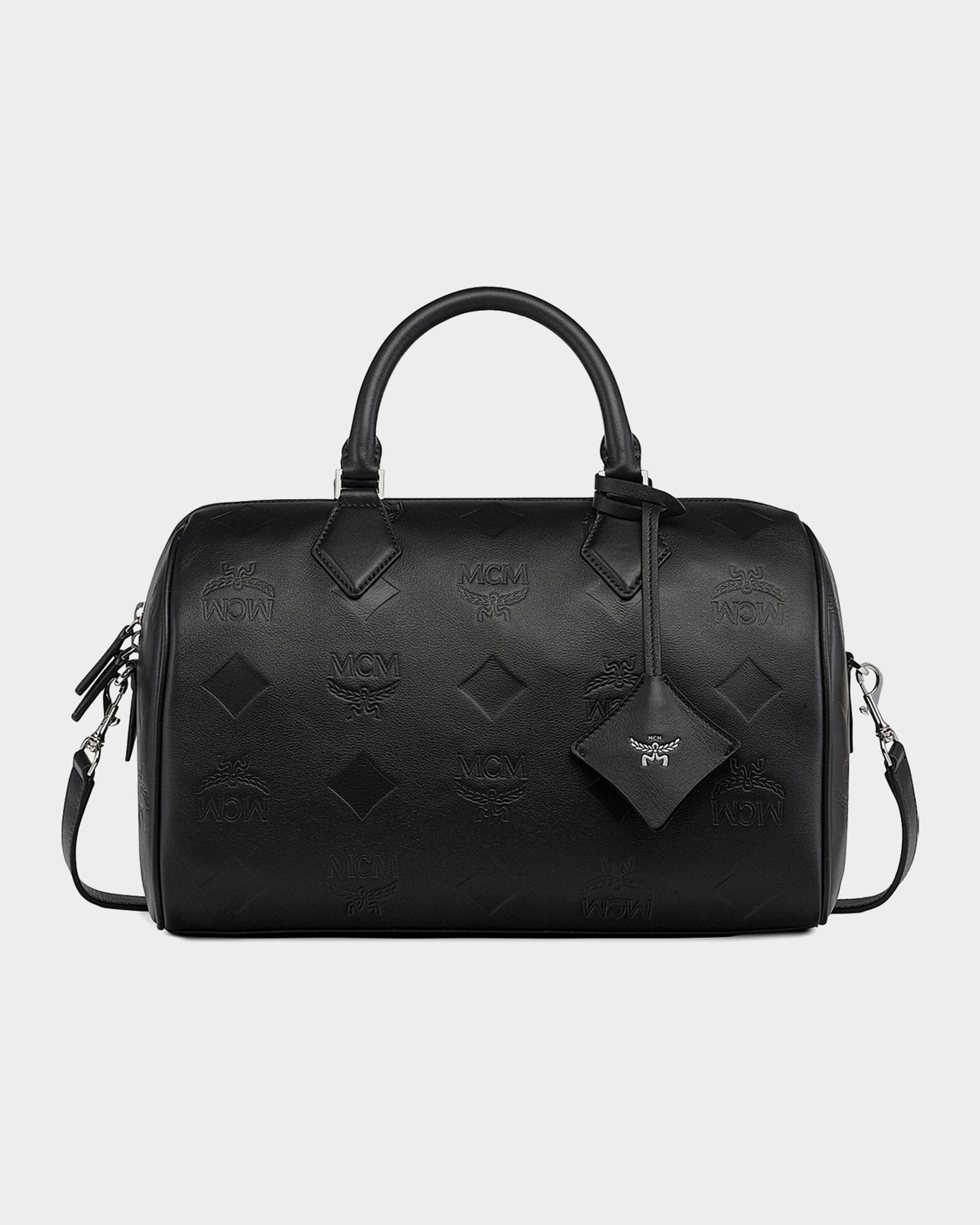 MCM Ella Boston Visetos Leather Crossbody Bag | Neiman Marcus