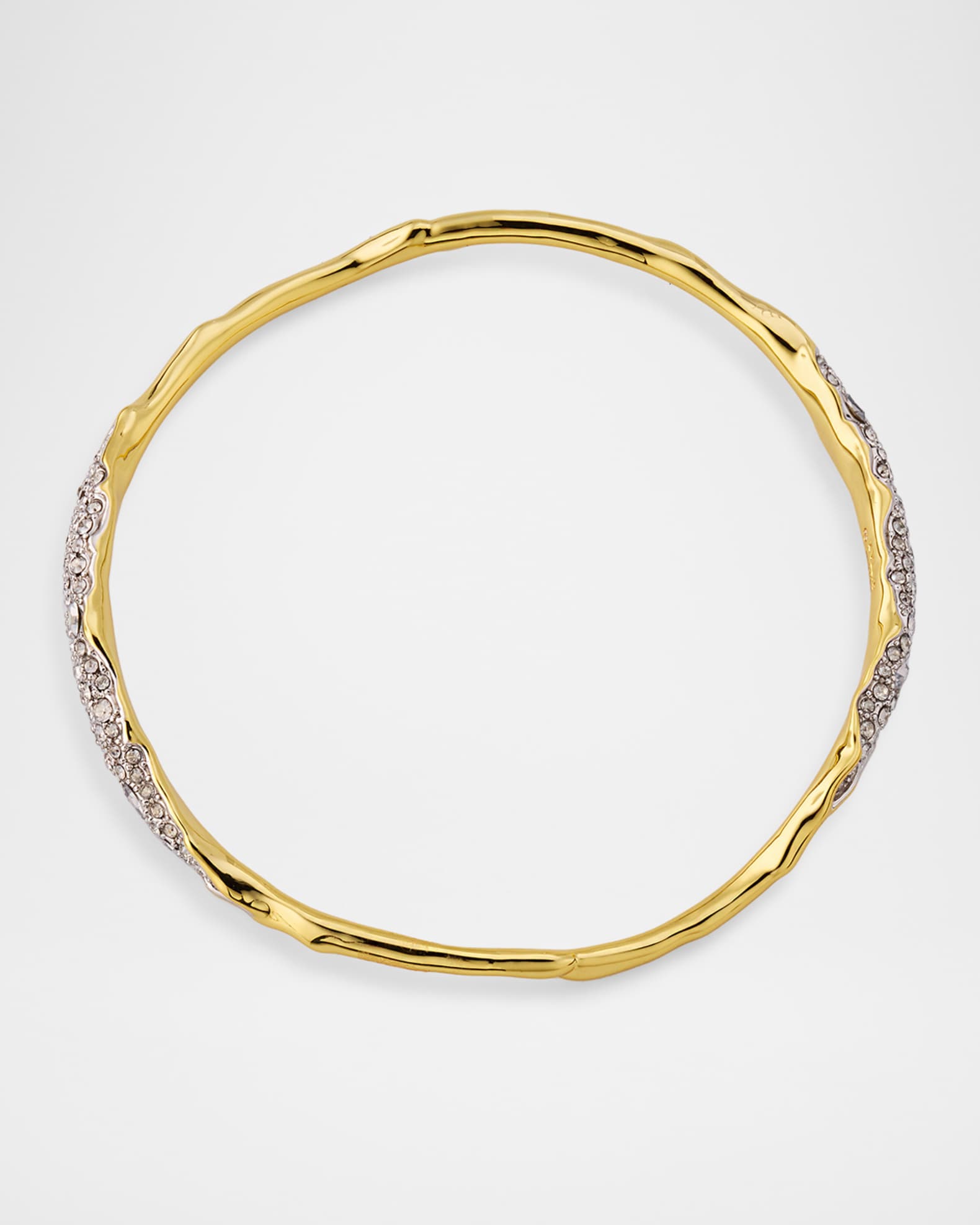 Alexis Bittar Solanales Gold Crystal Skinny Bangle Bracelet