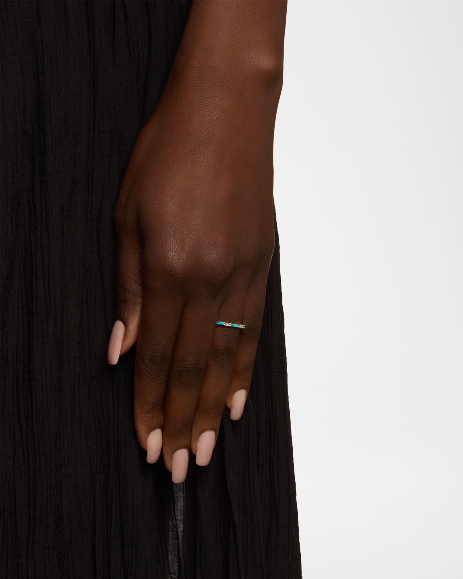 LANA 14K Turquoise and Diamond Baguette Stackable Ring, Size 7 | Neiman ...