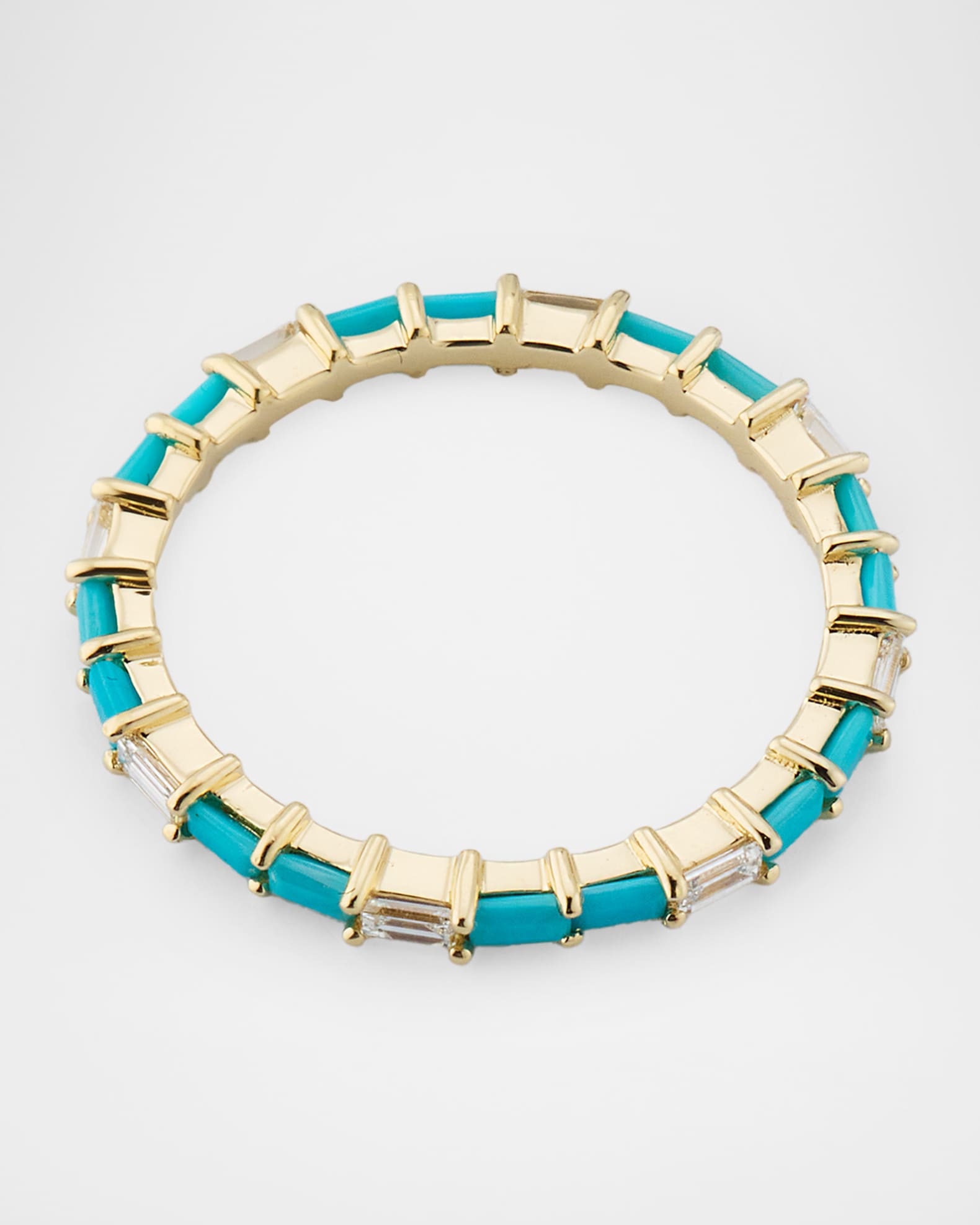 LANA 14K Turquoise and Diamond Baguette Stackable Ring, Size 7 | Neiman ...