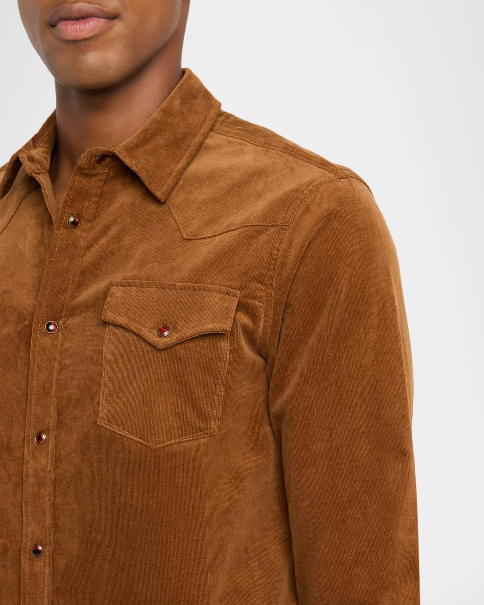 monfrere Men's Eastwood Needle Corduroy Saddle Western Shirt