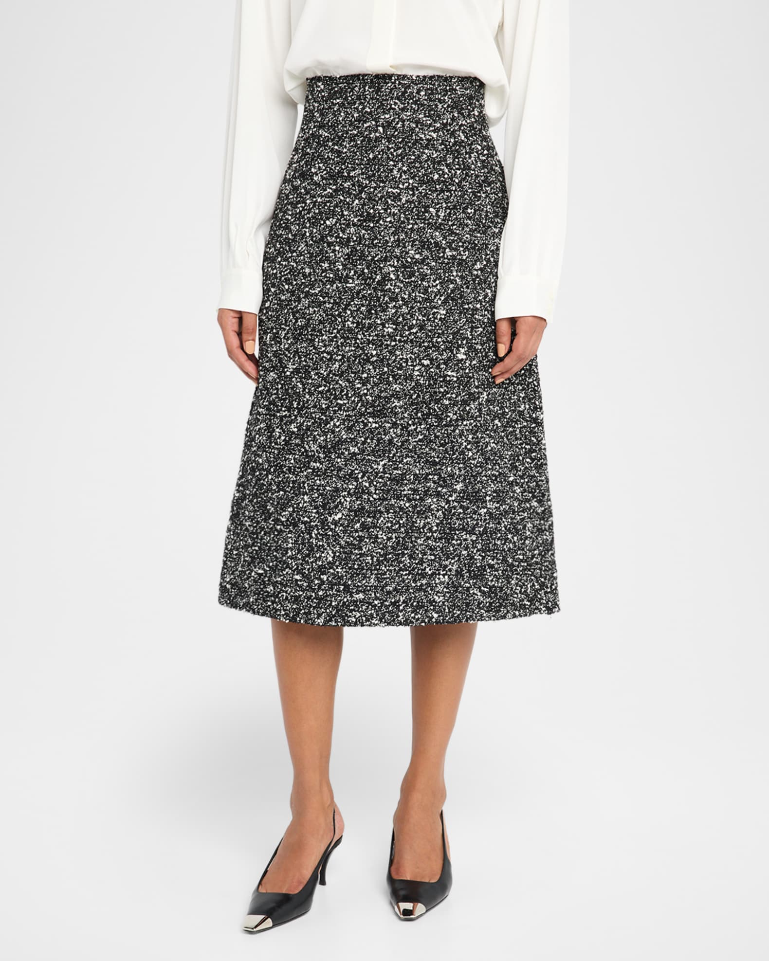 Lafayette 148 New York A-Line Boucle Tweed Midi Skirt | Neiman Marcus