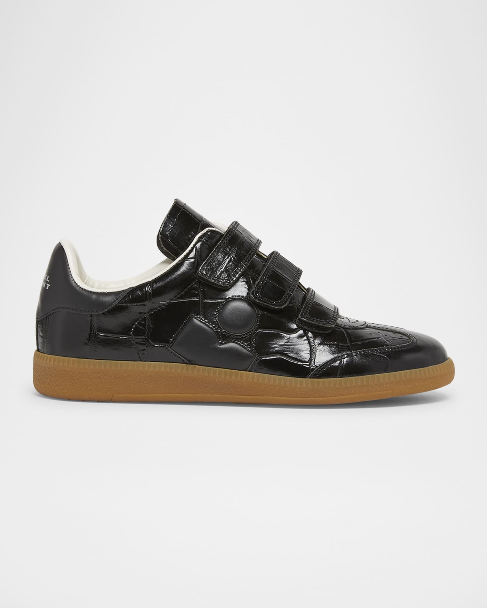 Isabel Marant Beth Croc-Effect Leather Grip-Strap Sneakers