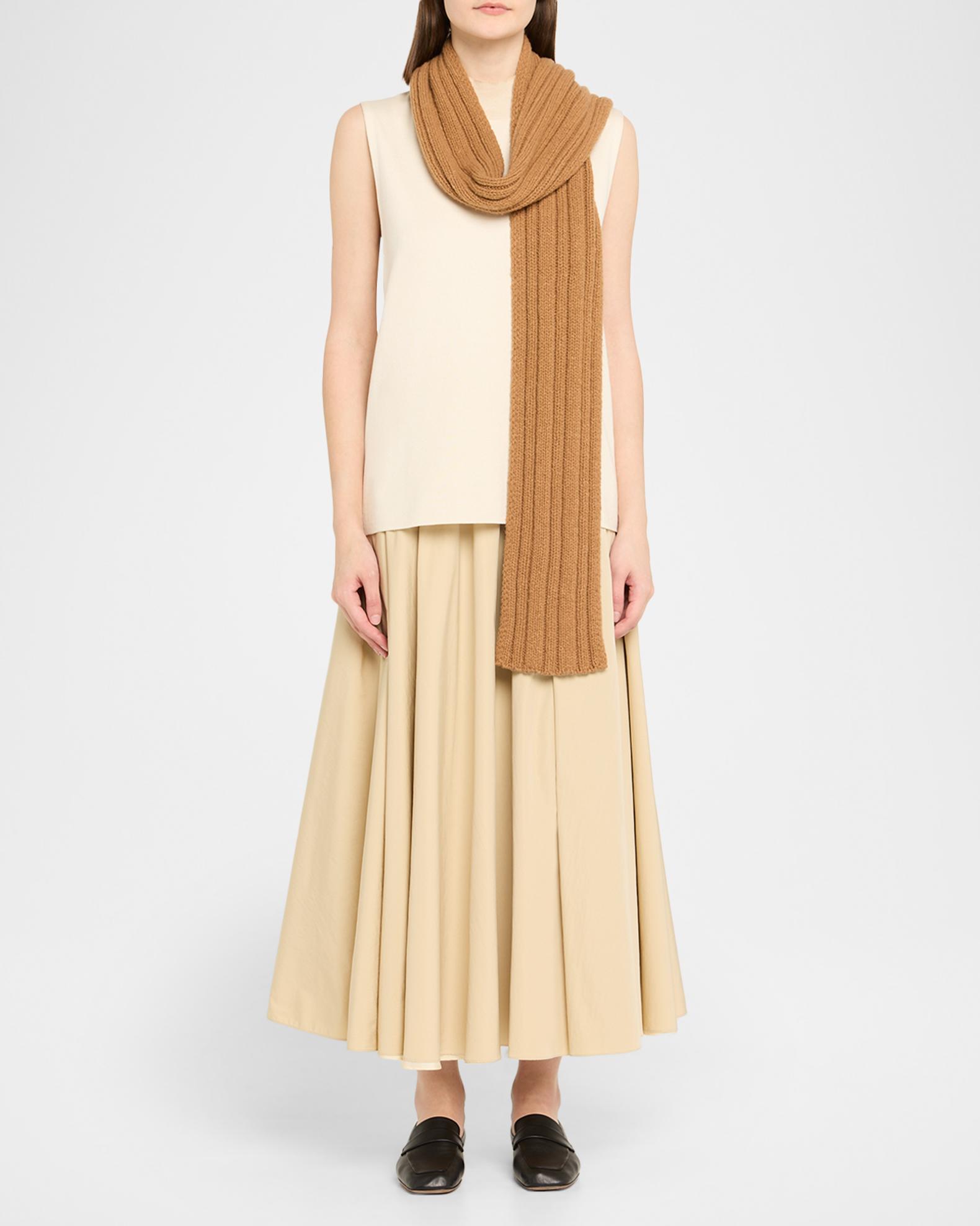 THE ROW Amos Wool Rib Scarf | Neiman Marcus