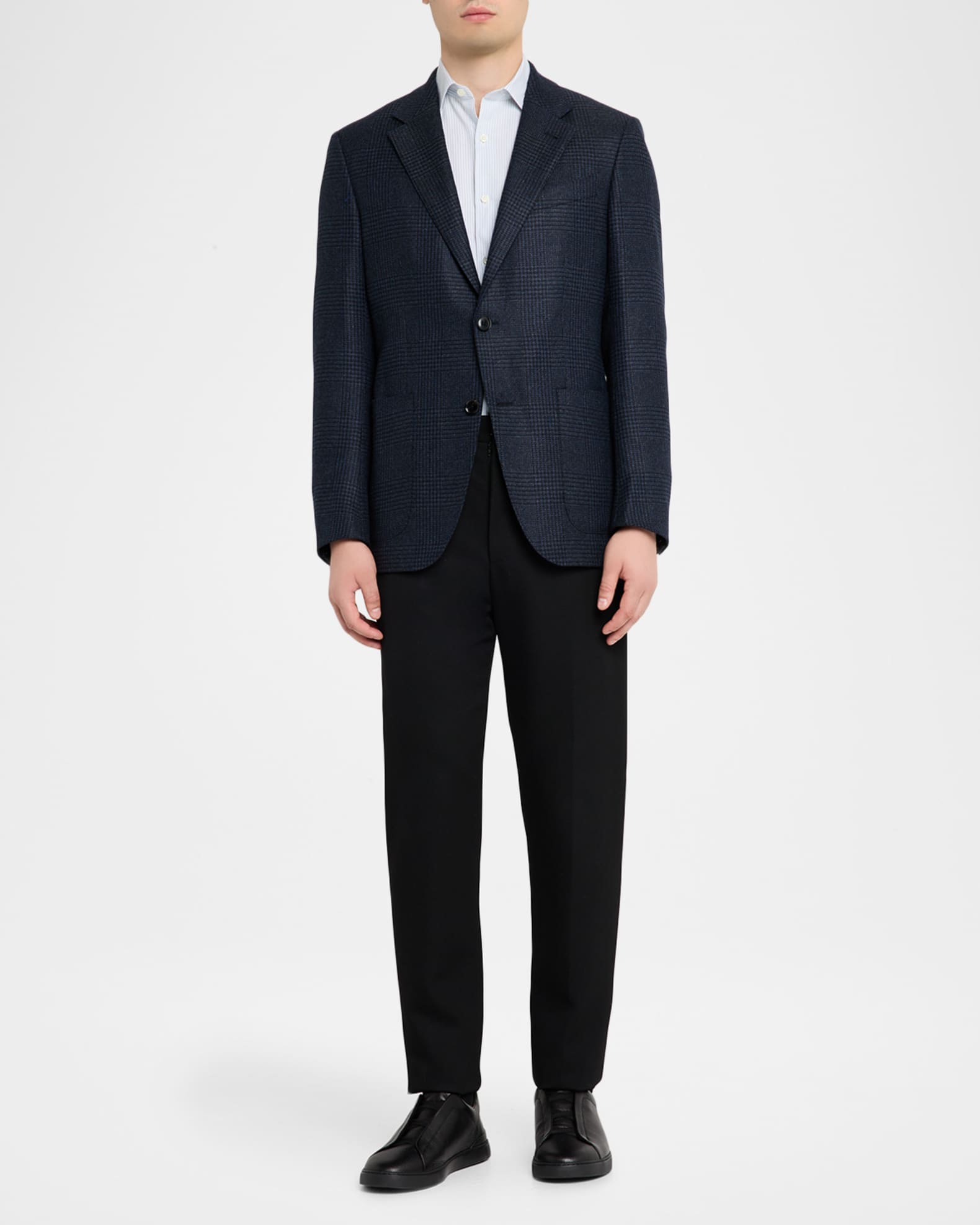 ZEGNA Men's Oasi Cashmere Glen Plaid Two-Button Sport Coat