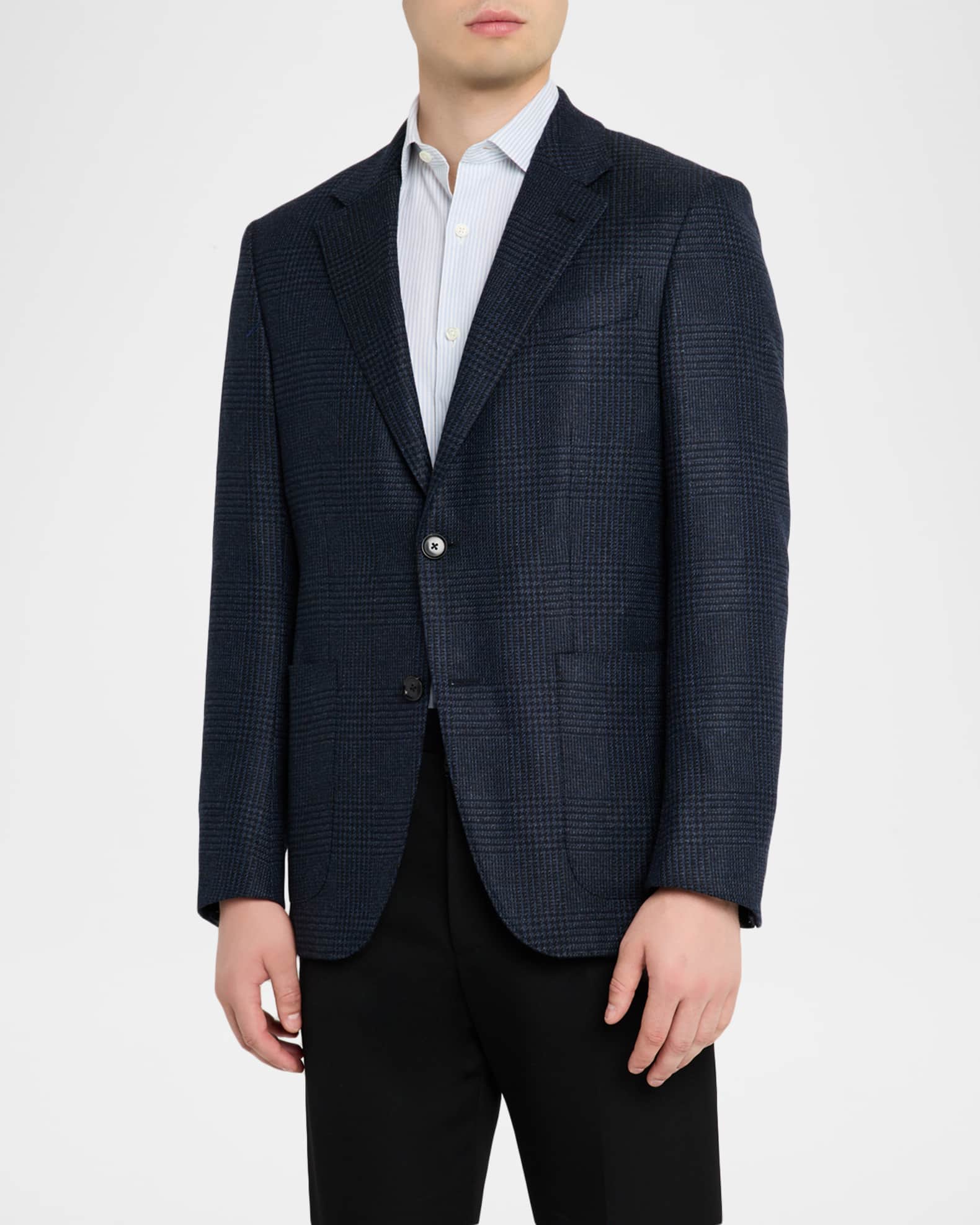 ZEGNA Men's Oasi Cashmere Glen Plaid Two-Button Sport Coat
