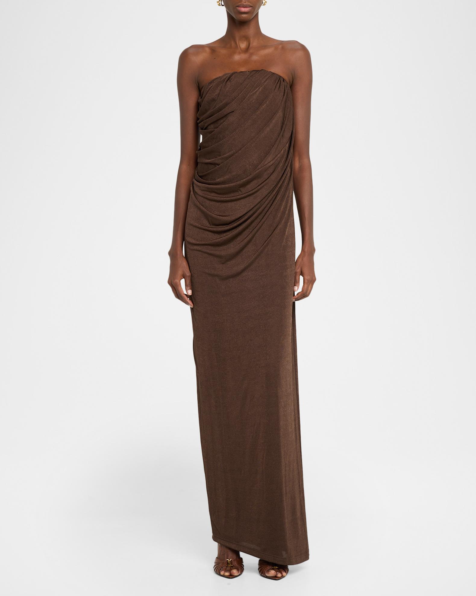 Anna Quan Zella Draped Strapless Dress | Neiman Marcus