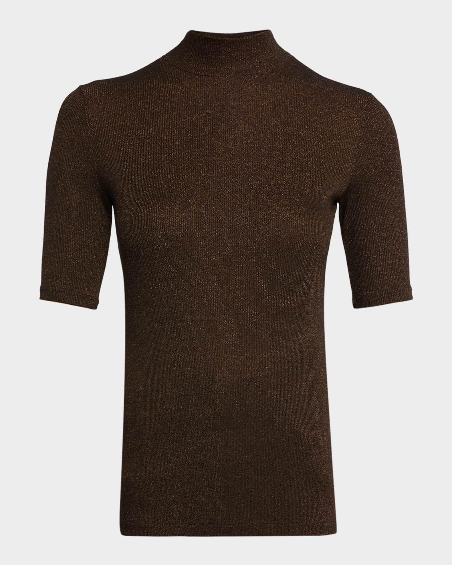 FRAME The Lurex Mock-Neck Top | Neiman Marcus