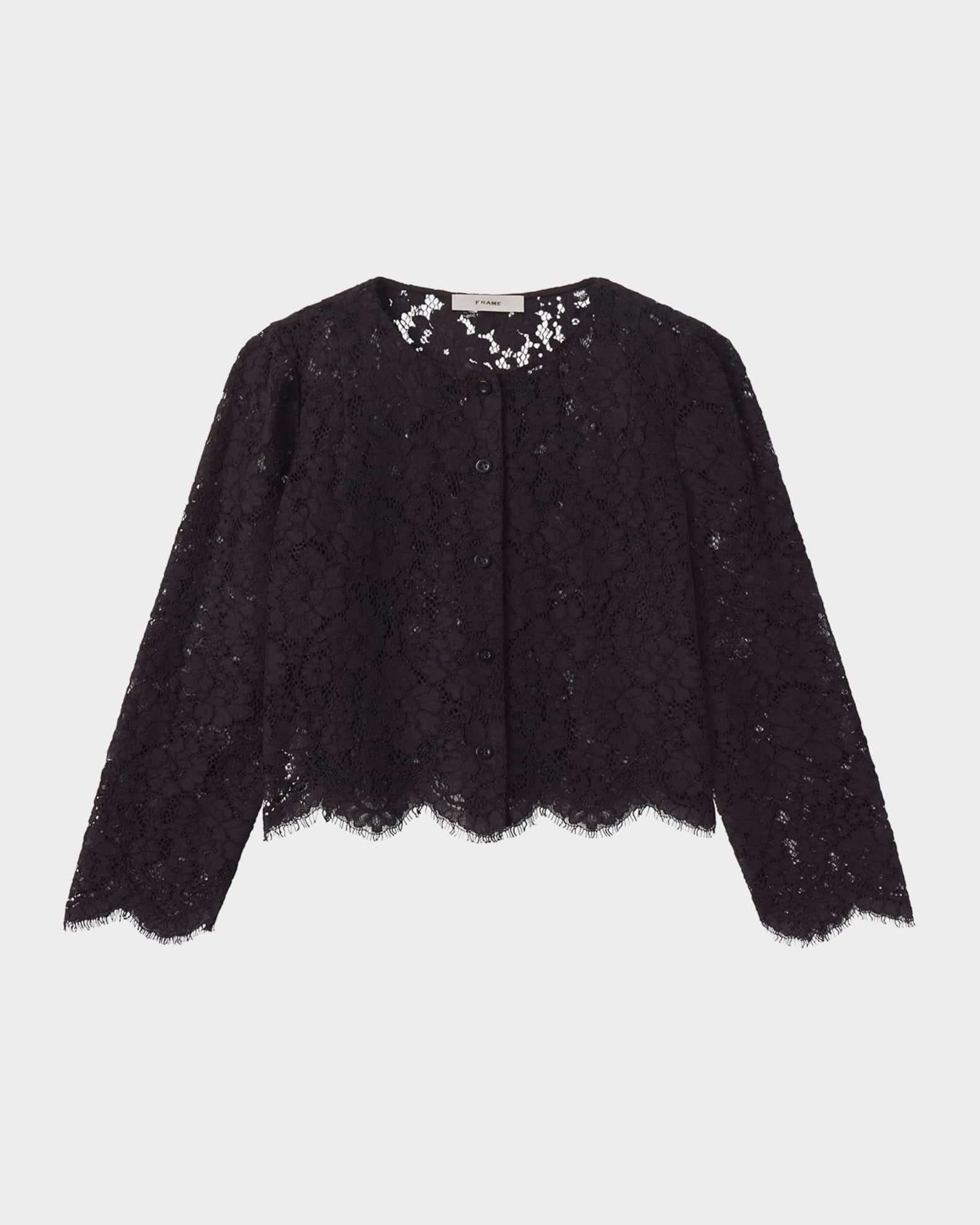 FRAME The Lace Blouse | Neiman Marcus