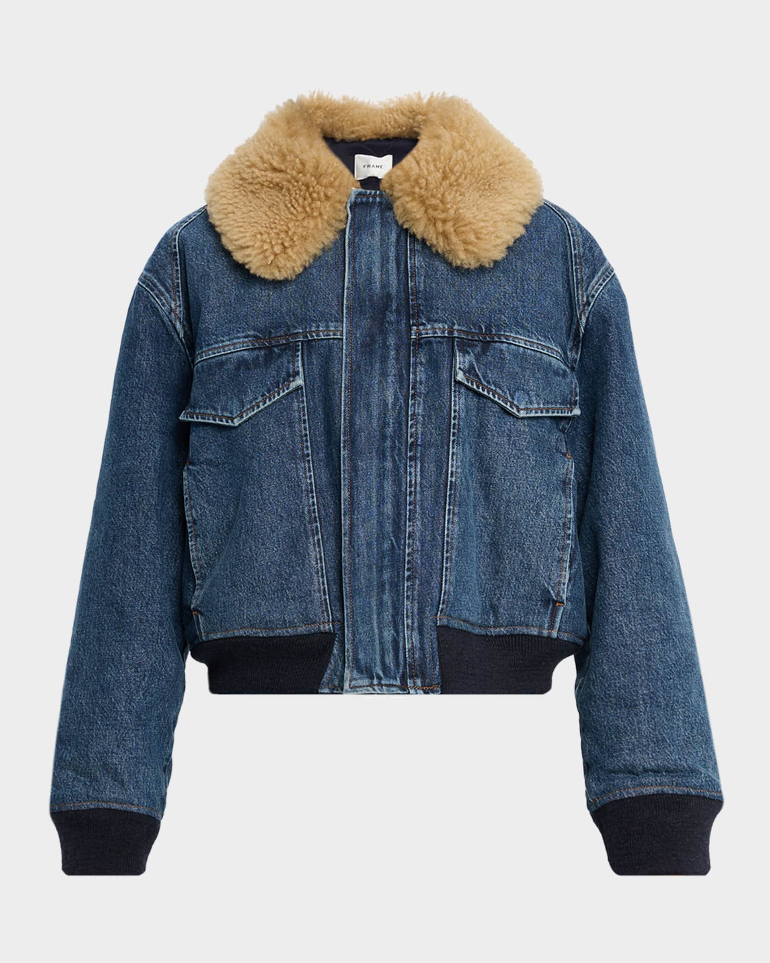 FRAME The Shearling Aviator Jacket | Neiman Marcus