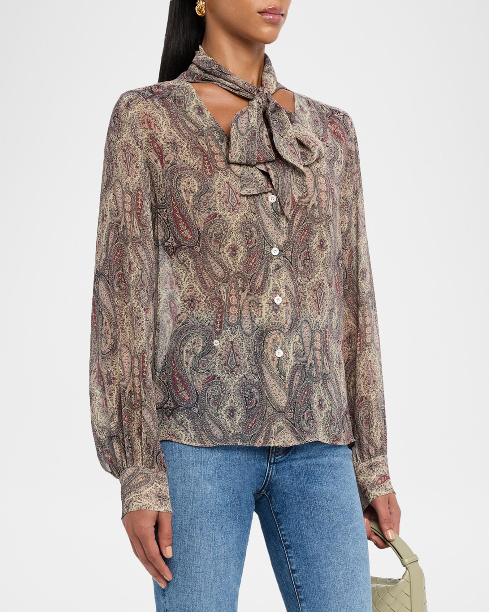 FRAME The Paisley Silk Blouse | Neiman Marcus