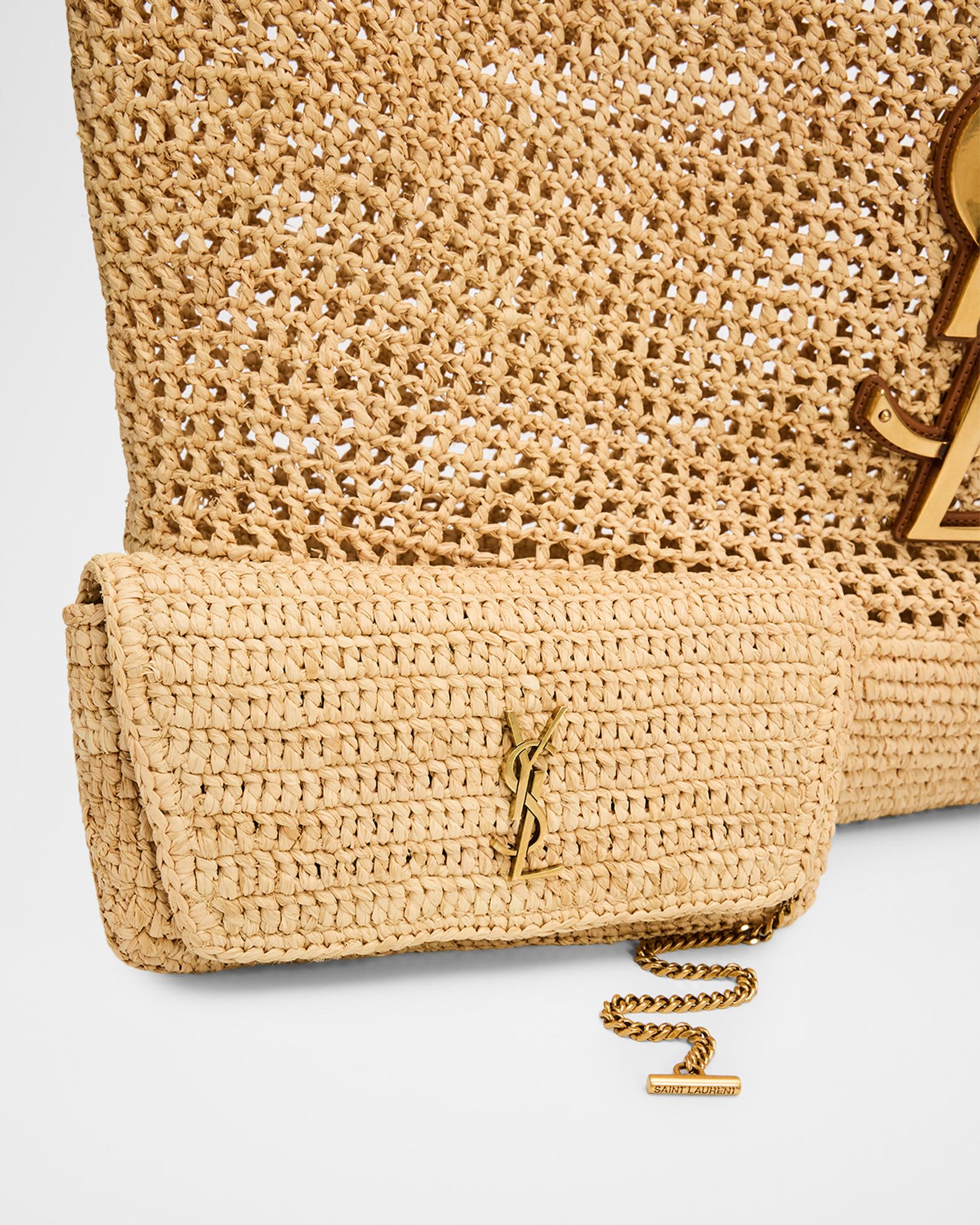 Saint Laurent Icare YSL Raffia Tote Bag | Neiman Marcus