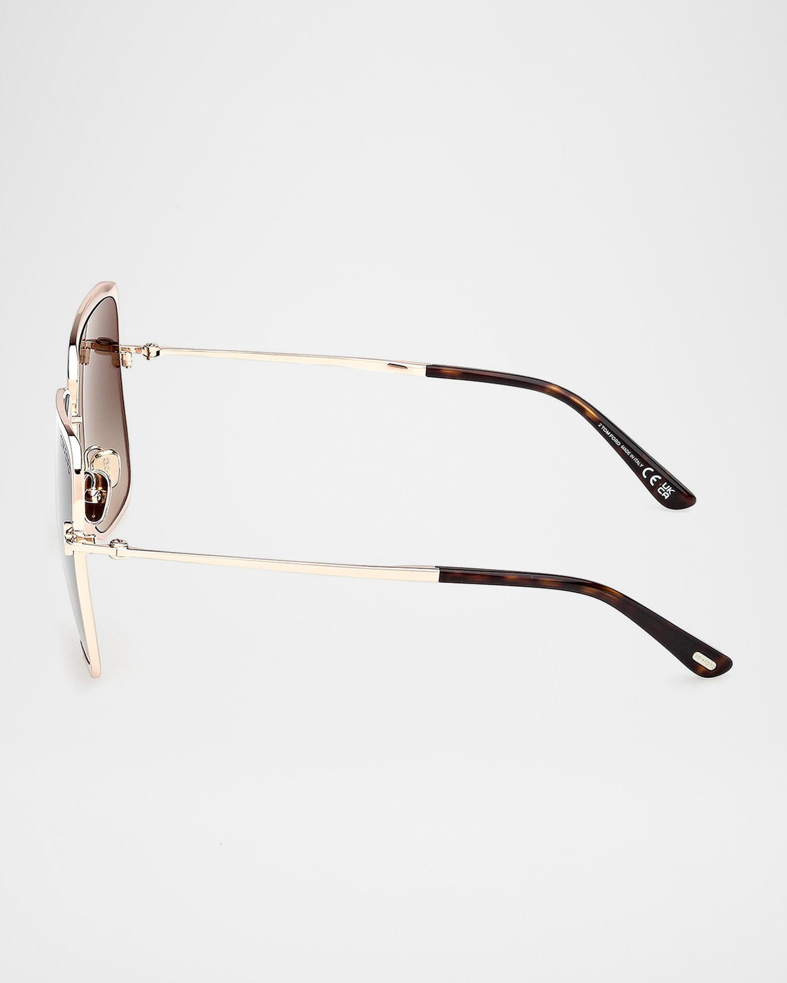 TOM FORD Chloe 52mm Metal Square Sunglasses | Neiman Marcus display picture 1