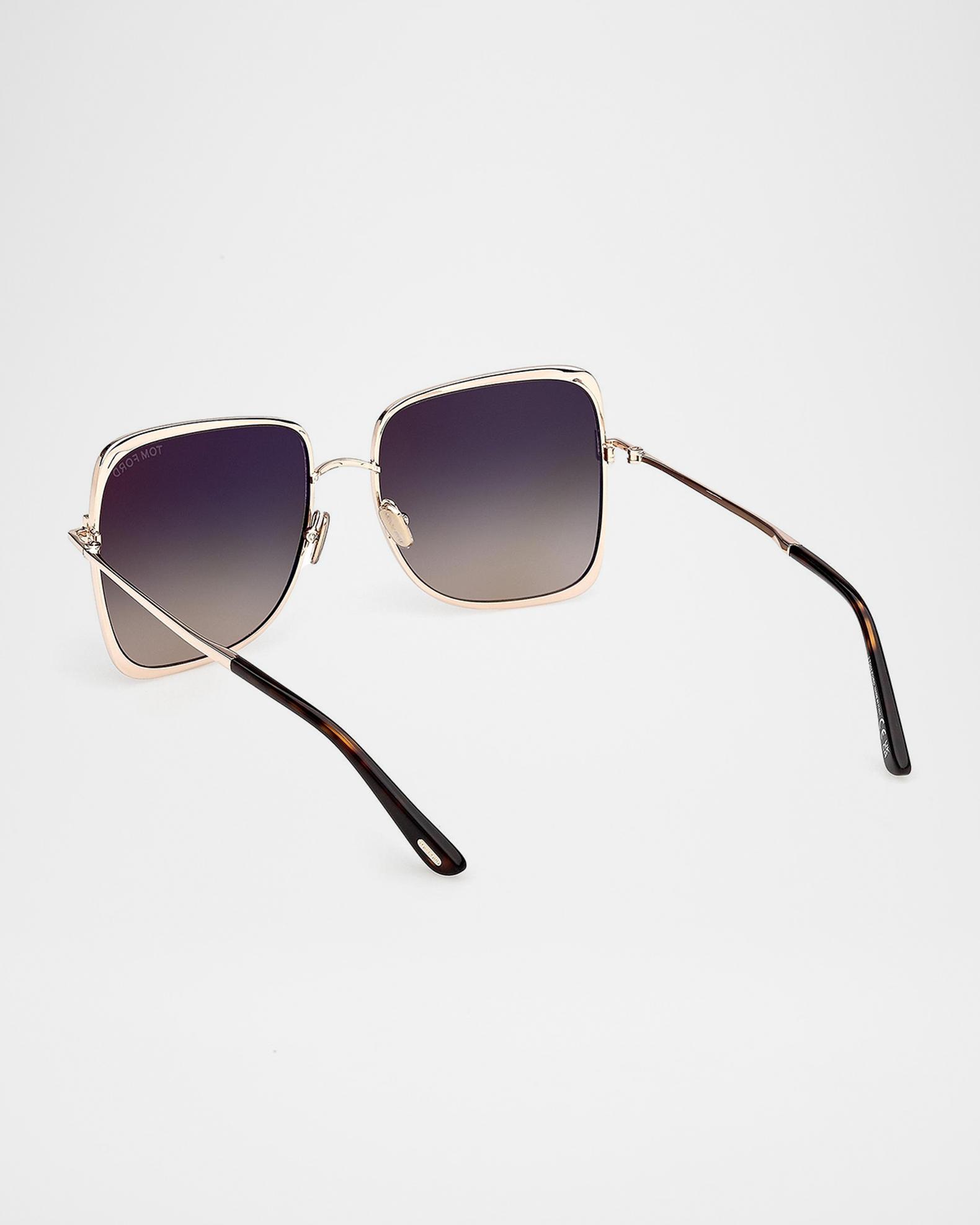 TOM FORD Chloe 52mm Metal Square Sunglasses | Neiman Marcus