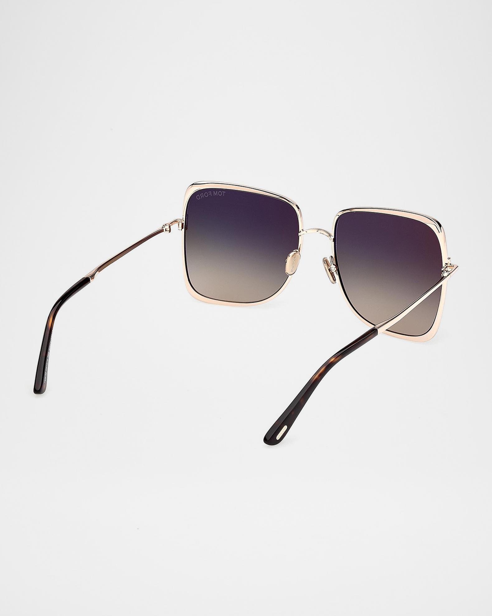 TOM FORD Chloe 52mm Metal Square Sunglasses | Neiman Marcus display picture 2