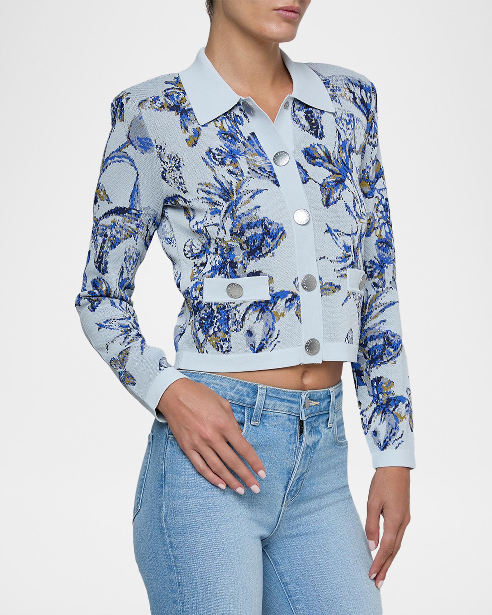 Western Toile Osiris Jacquard Cardigan | Neiman Marcus