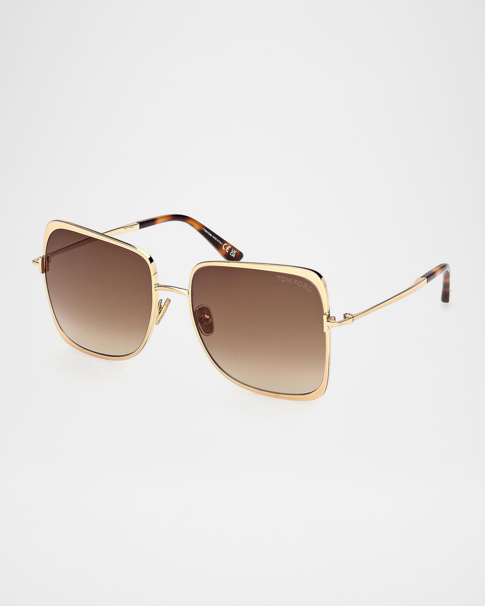 TOM FORD Tara 57mm Metal Square Sunglasses | Neiman Marcus