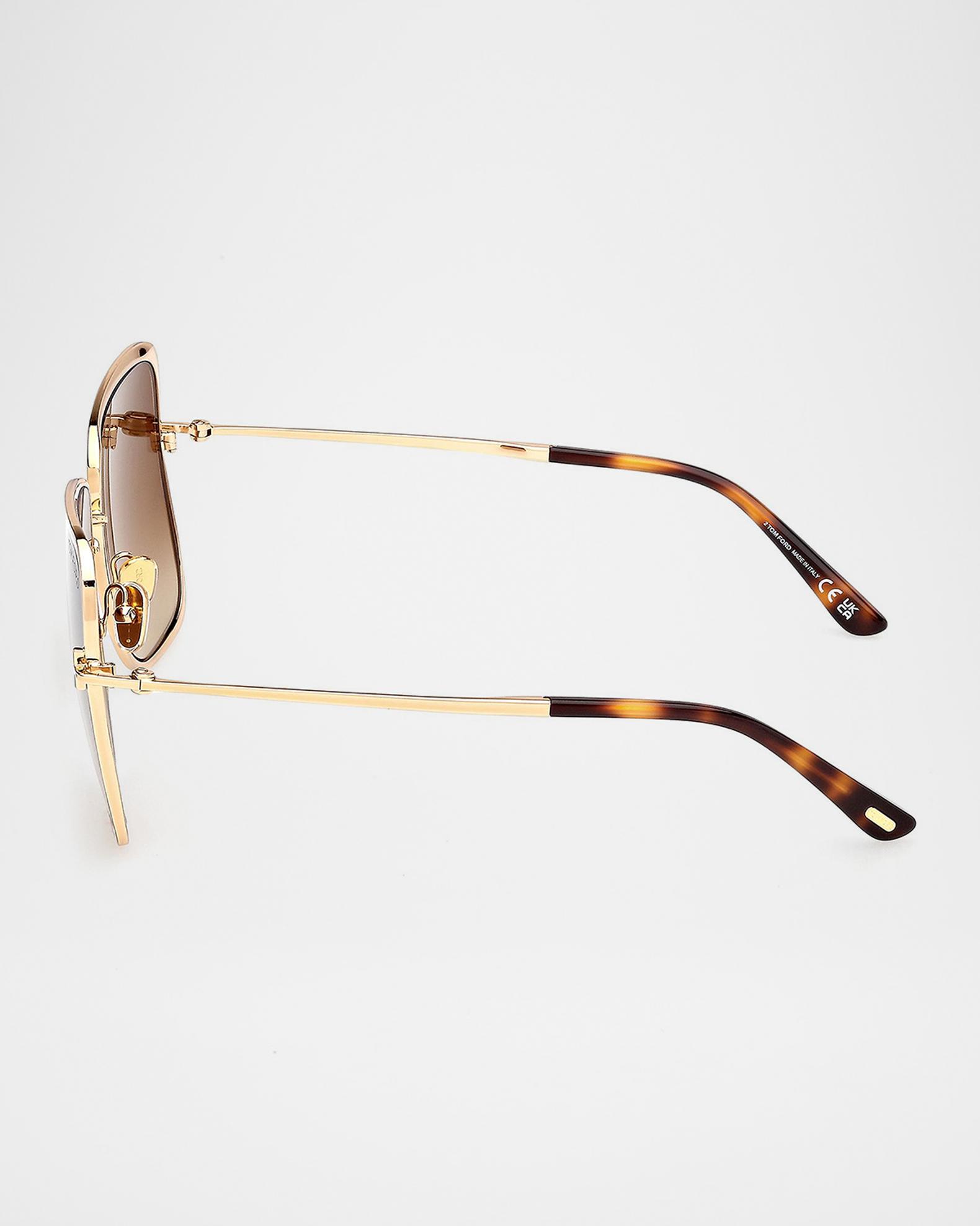 TOM FORD Tara 57mm Metal Square Sunglasses | Neiman Marcus