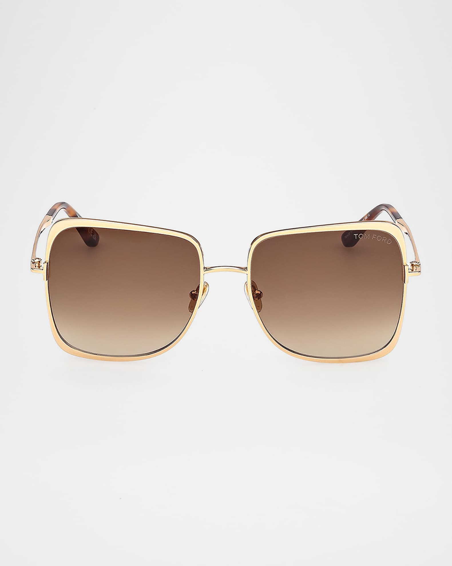 TOM FORD Tara 57mm Metal Square Sunglasses | Neiman Marcus