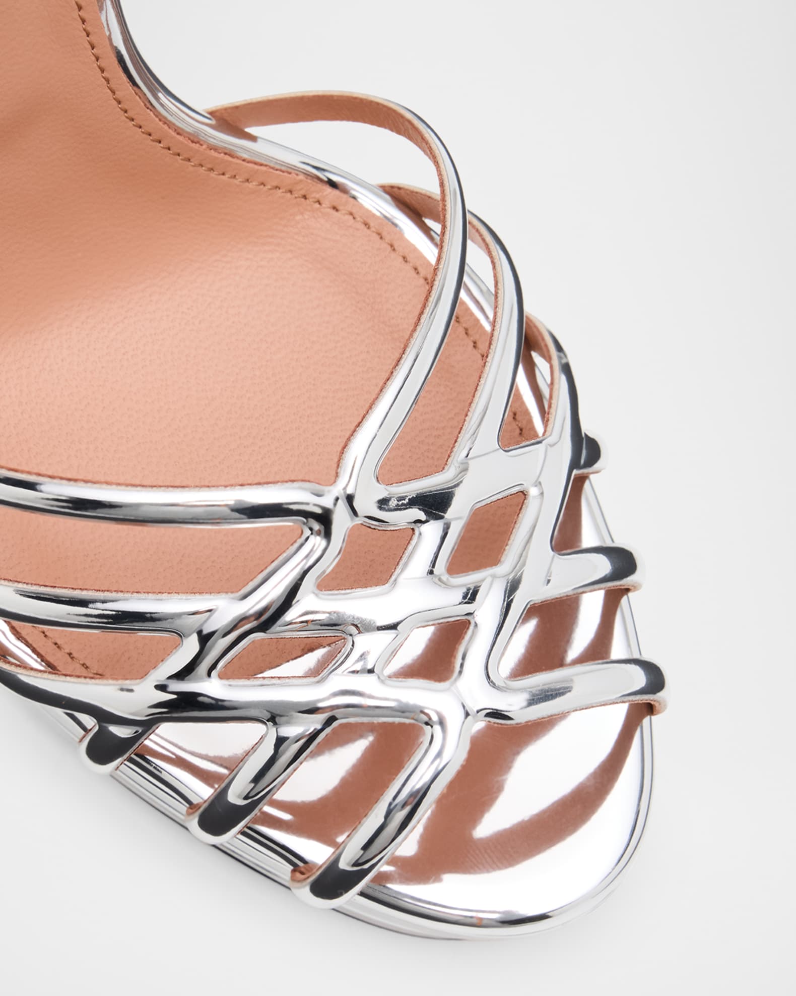 Aquazzura 130mm Wild Dream Metallic Leather Platform Sandals