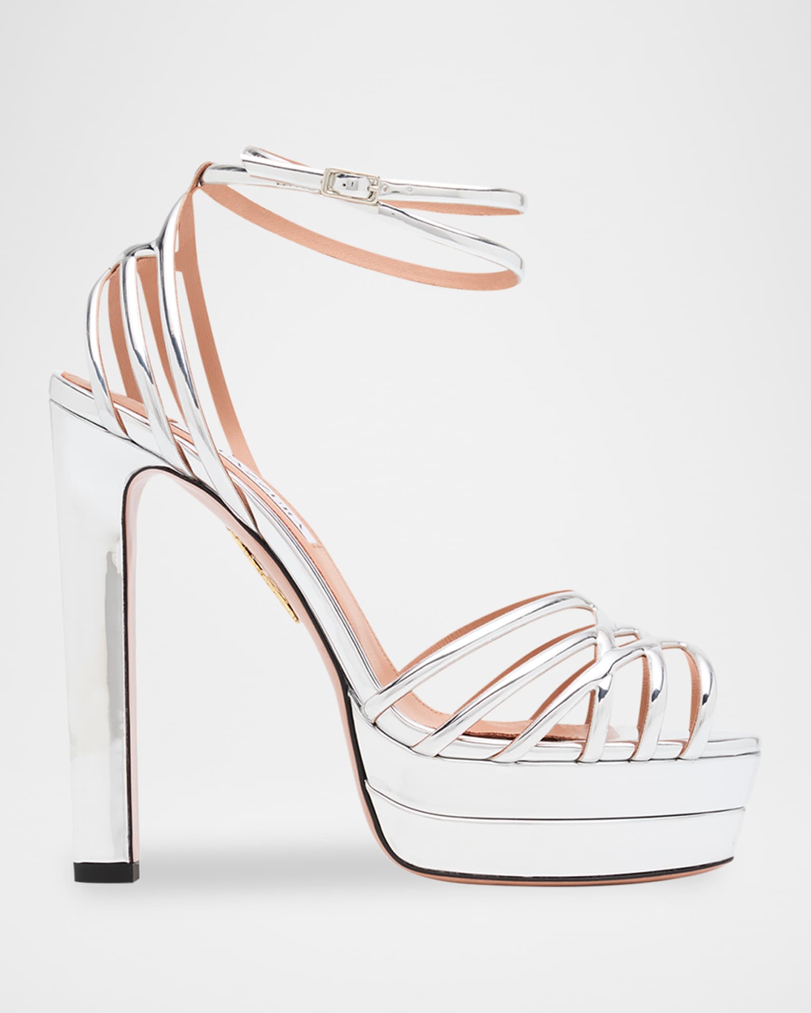 uzura♪ Aquazzura 130mm Wild Dream Metallic Leather Platform Sandals
