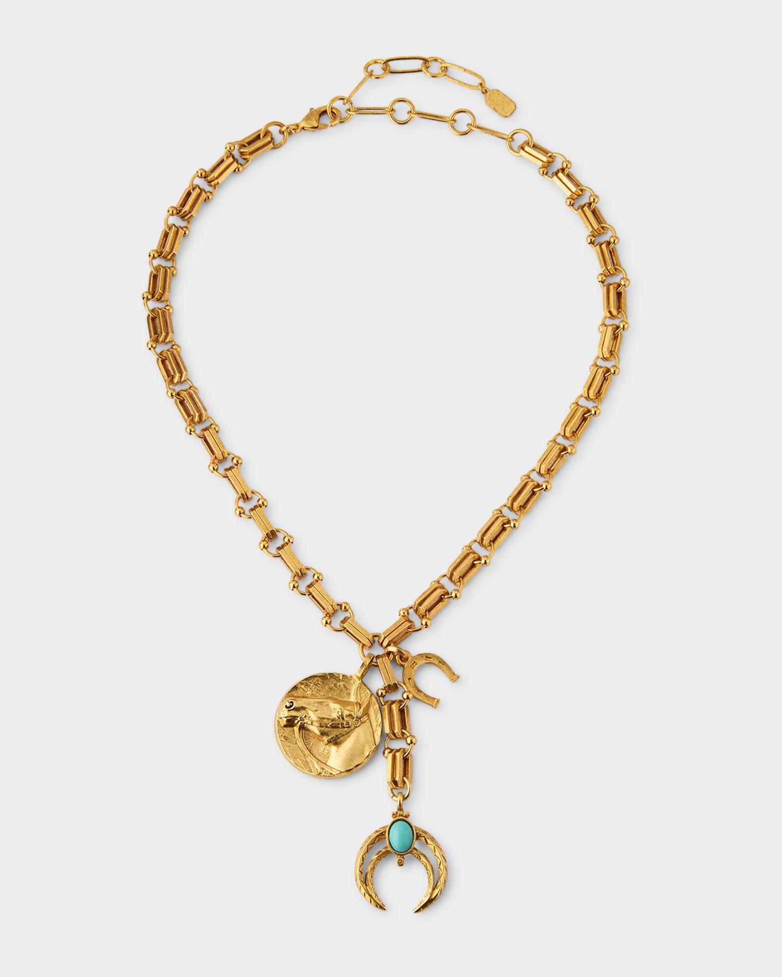 Elizabeth Cole Laurel Pendant Chain Necklace | Neiman Marcus