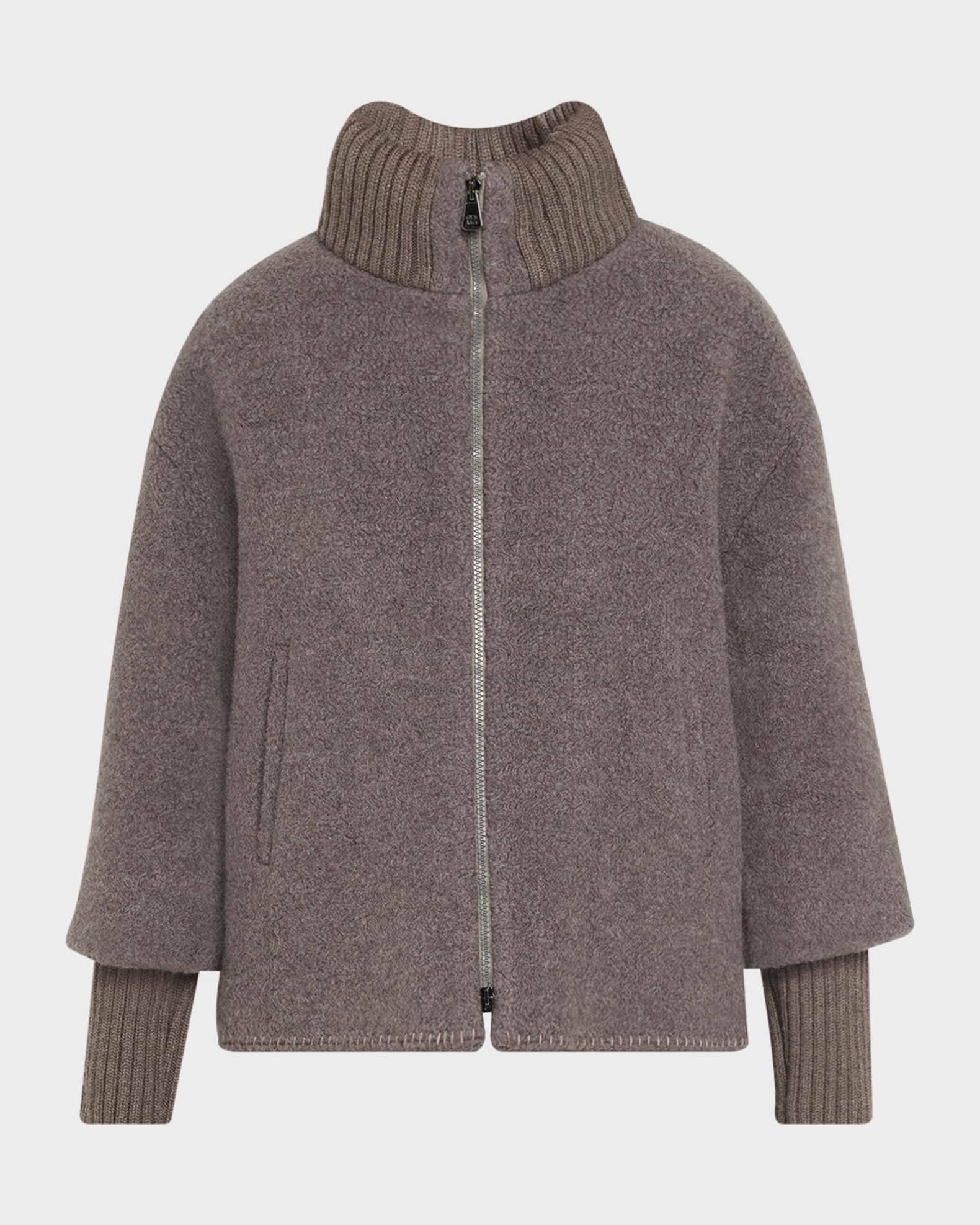Cinzia Rocca Alpaca Bouclé Jacket with Knitted Inserts | Neiman Marcus