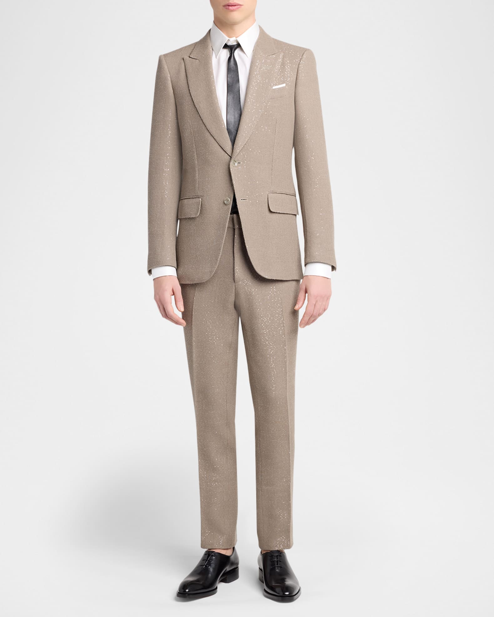 TOMFORD スラックス TOM FORD Men's Sequin Boucle Flat-Front Pants | Neiman Marcus