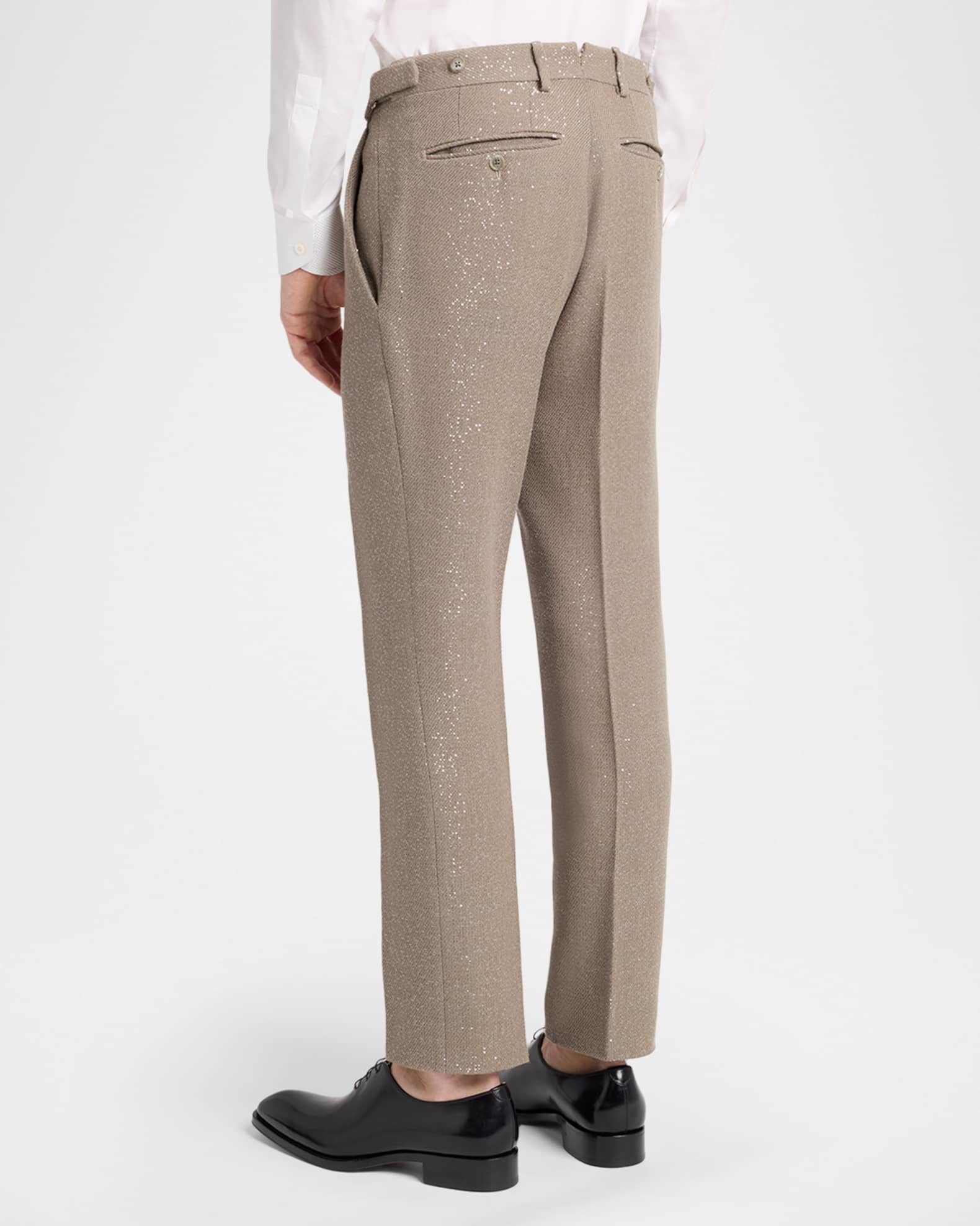 TOMFORD スラックス TOM FORD Men's Sequin Boucle Flat-Front Pants | Neiman Marcus