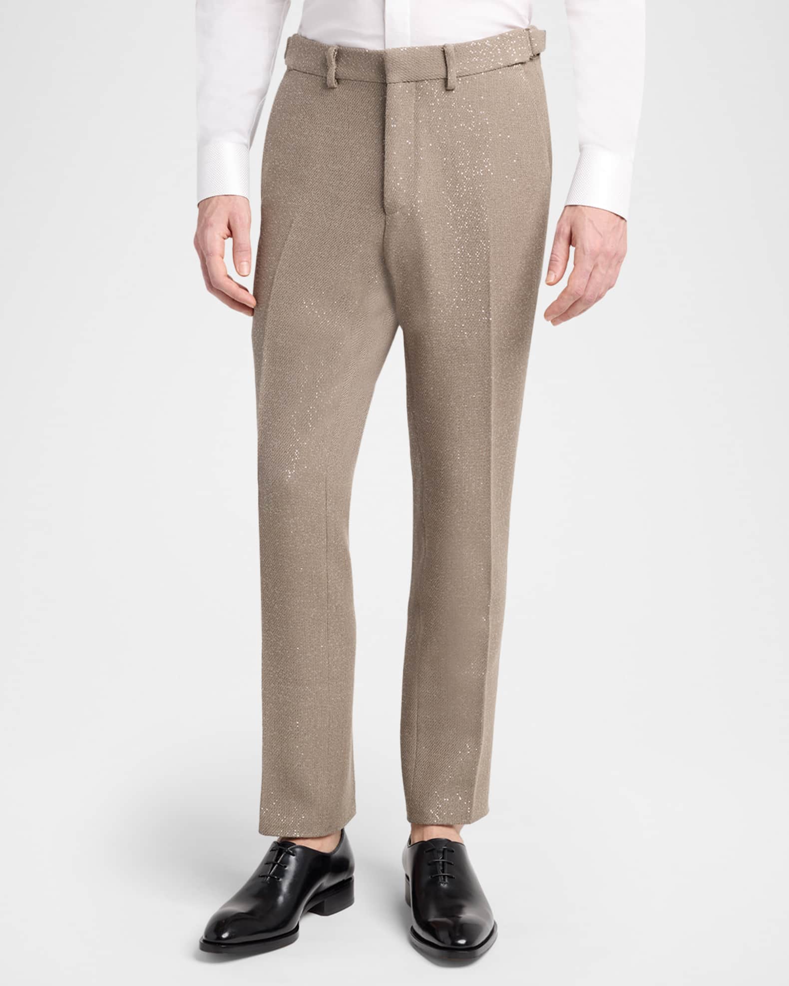 TOM FORD Men's Sequin Boucle Flat-Front Pants | Neiman Marcus