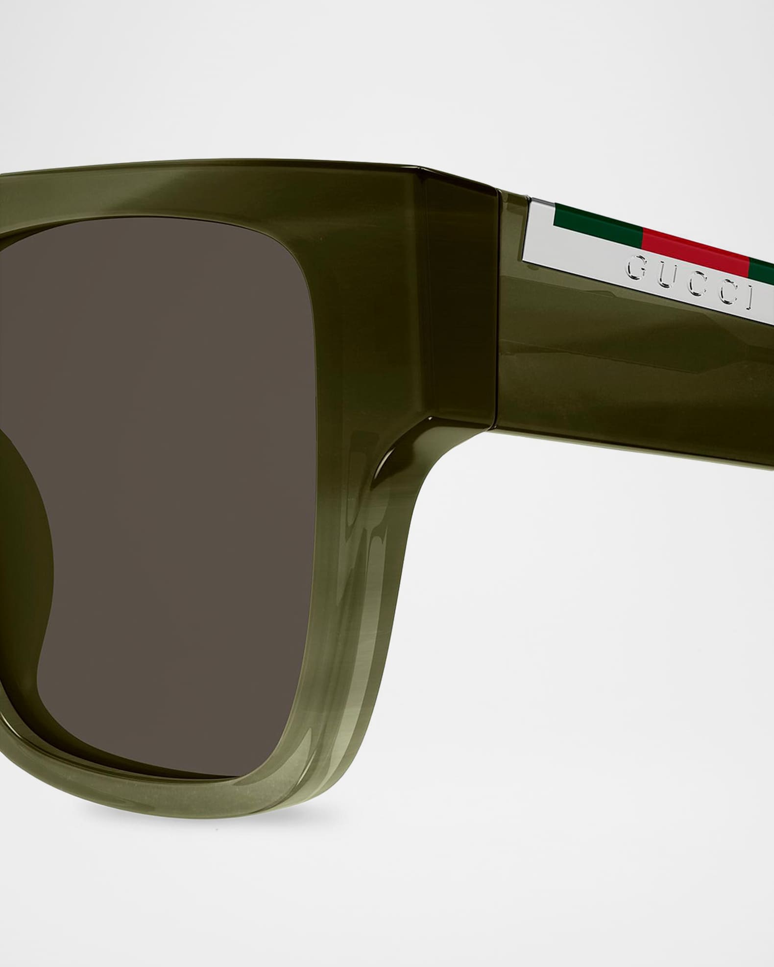 Gucci Men's Subtle Web 53mm Square Acetate Sunglasses | Neiman Marcus