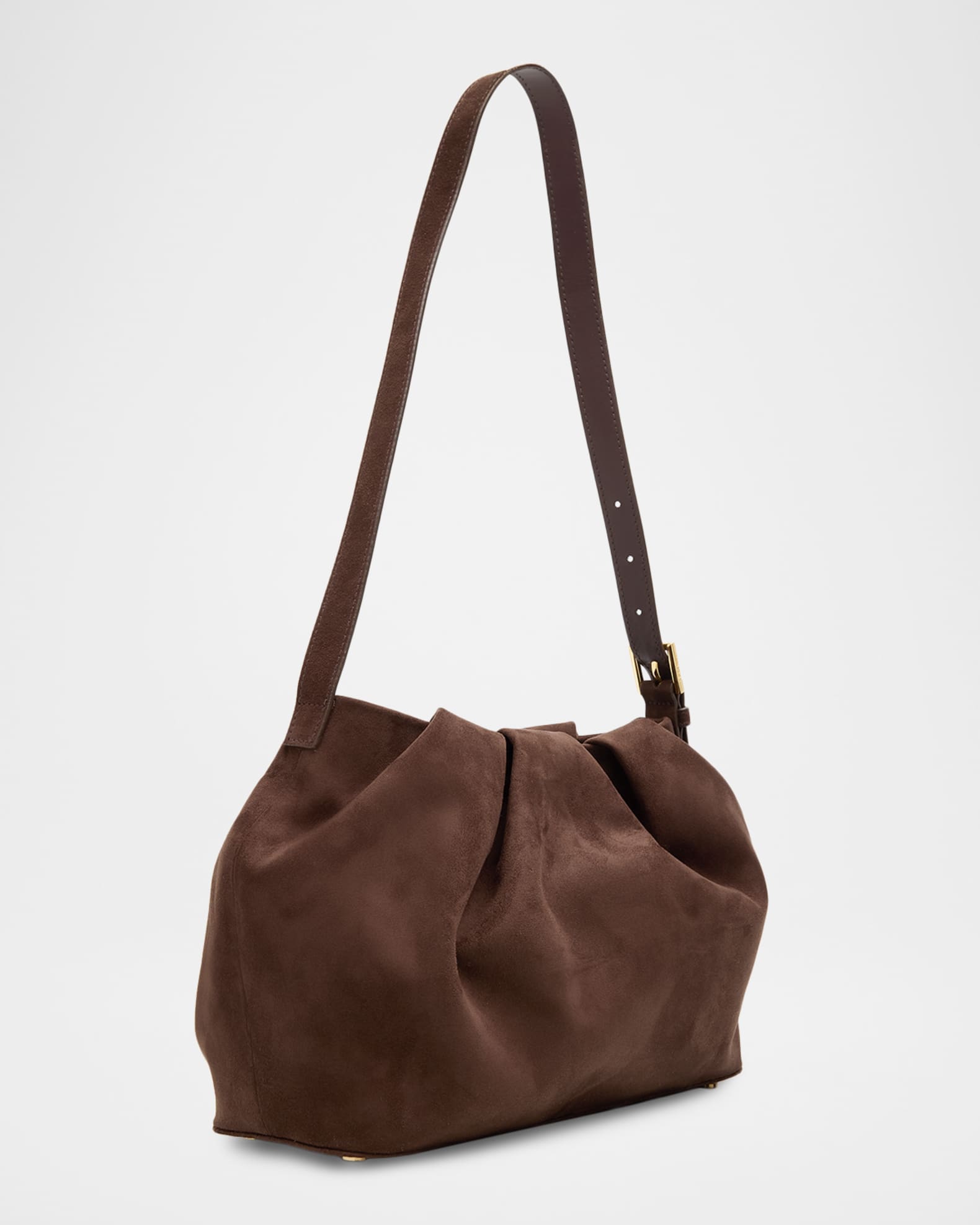 y*i様 MAISON SPECIAL ブラウン　Vegan Suede Blo THEMOIRE Lara Pleated Vegan Suede Shoulder Bag | Neiman Marcus