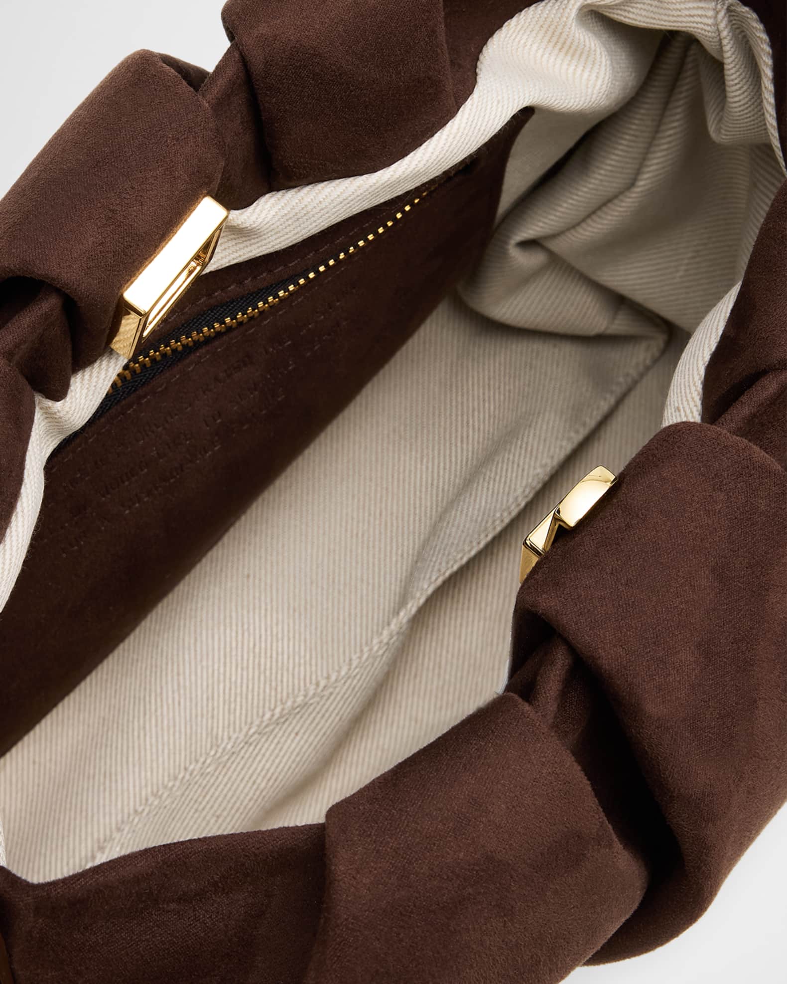 THEMOIRE Lara Pleated Vegan Suede Shoulder Bag | Neiman Marcus