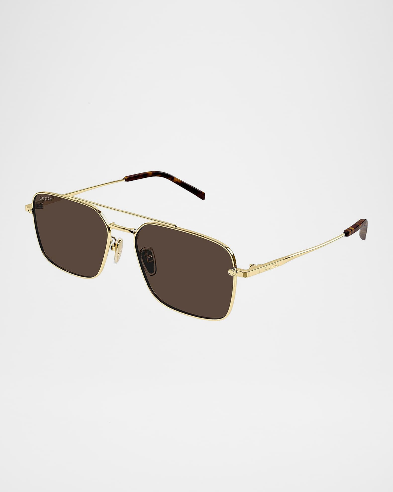 Gucci Men's Petit GG 58mm Metal Navigator Sunglasses | Neiman Marcus