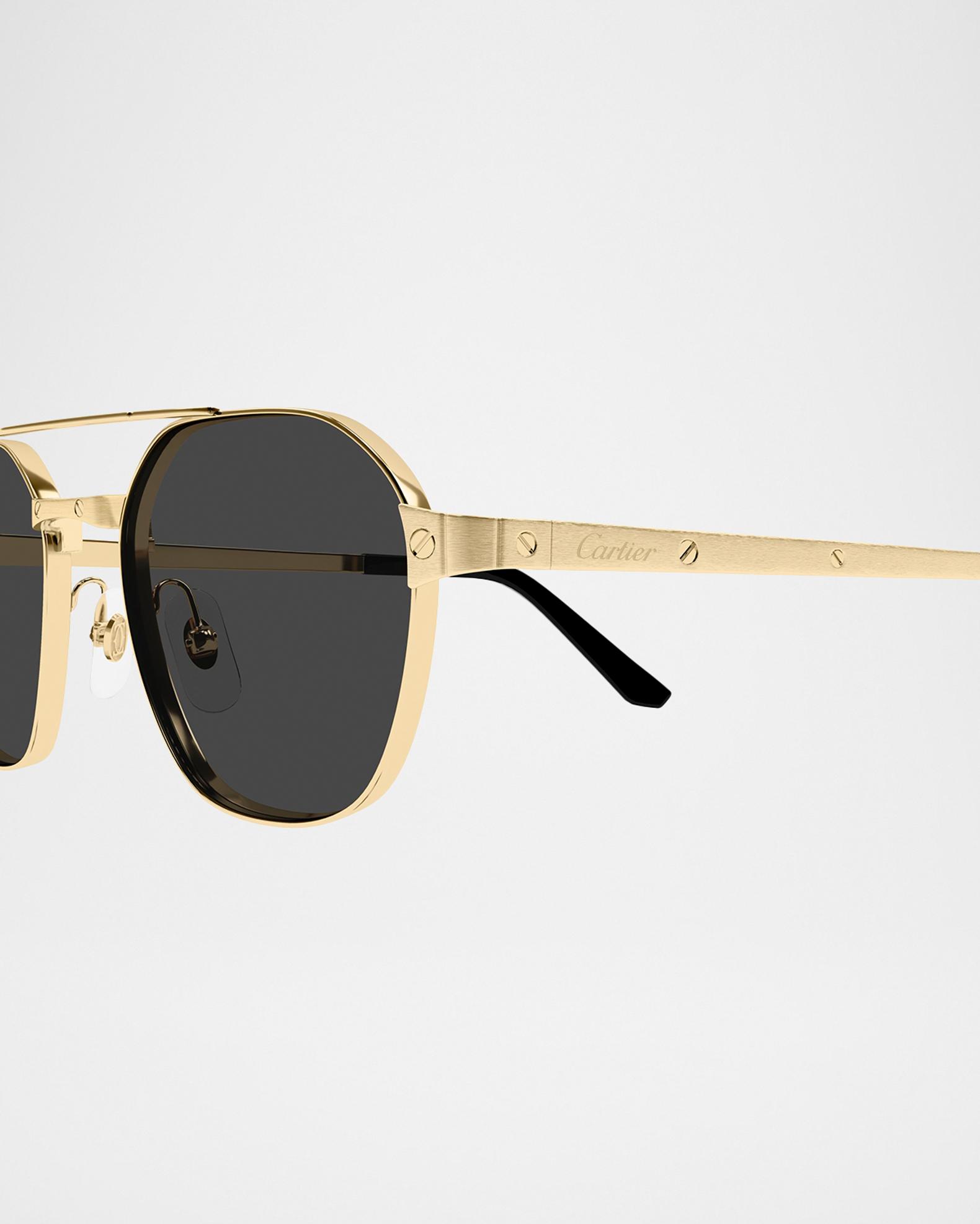 Cartier Style Aviator Sunglasses | Gold Frame Black Lenses Cartier C Wire Frame Glasses Gold Black | eBay main image 3