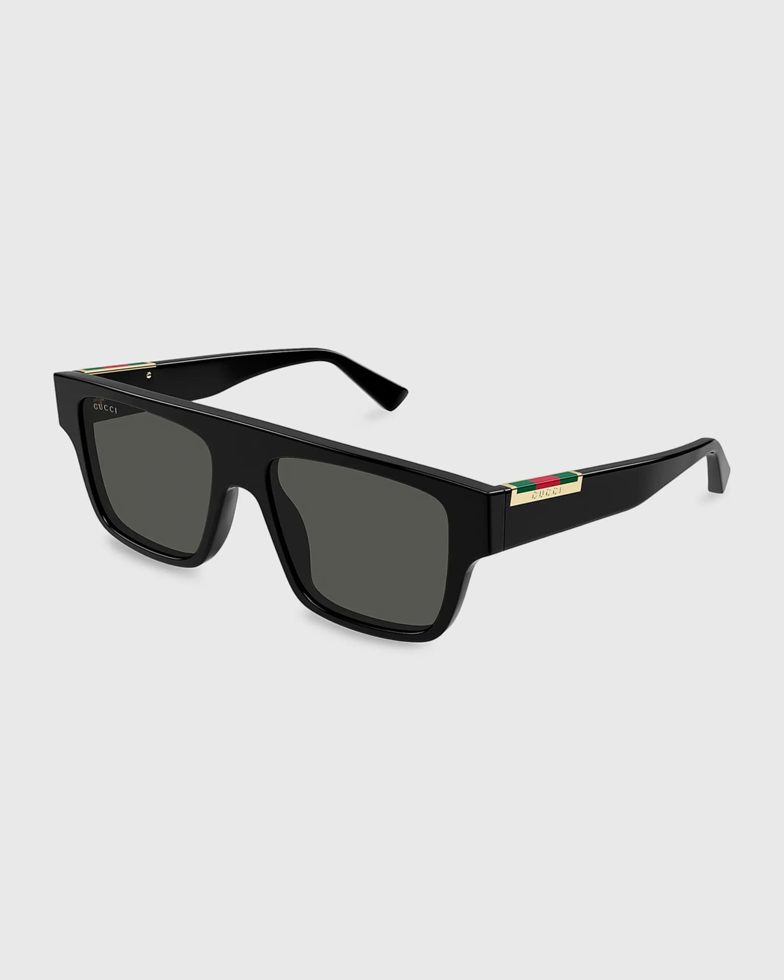 Gucci Men's Subtle Web 53mm Square Acetate Sunglasses | Neiman Marcus