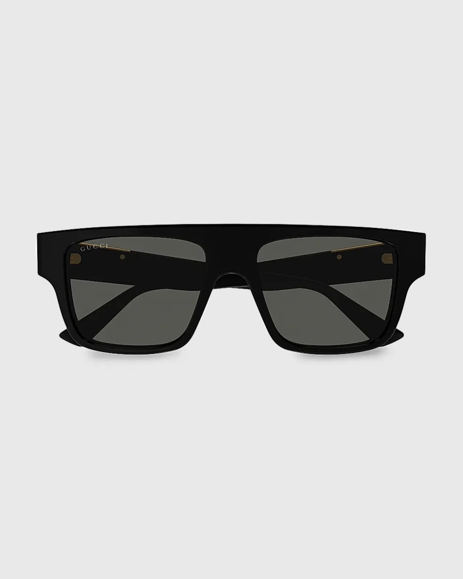 Gucci Men's Subtle Web 53mm Square Acetate Sunglasses | Neiman Marcus