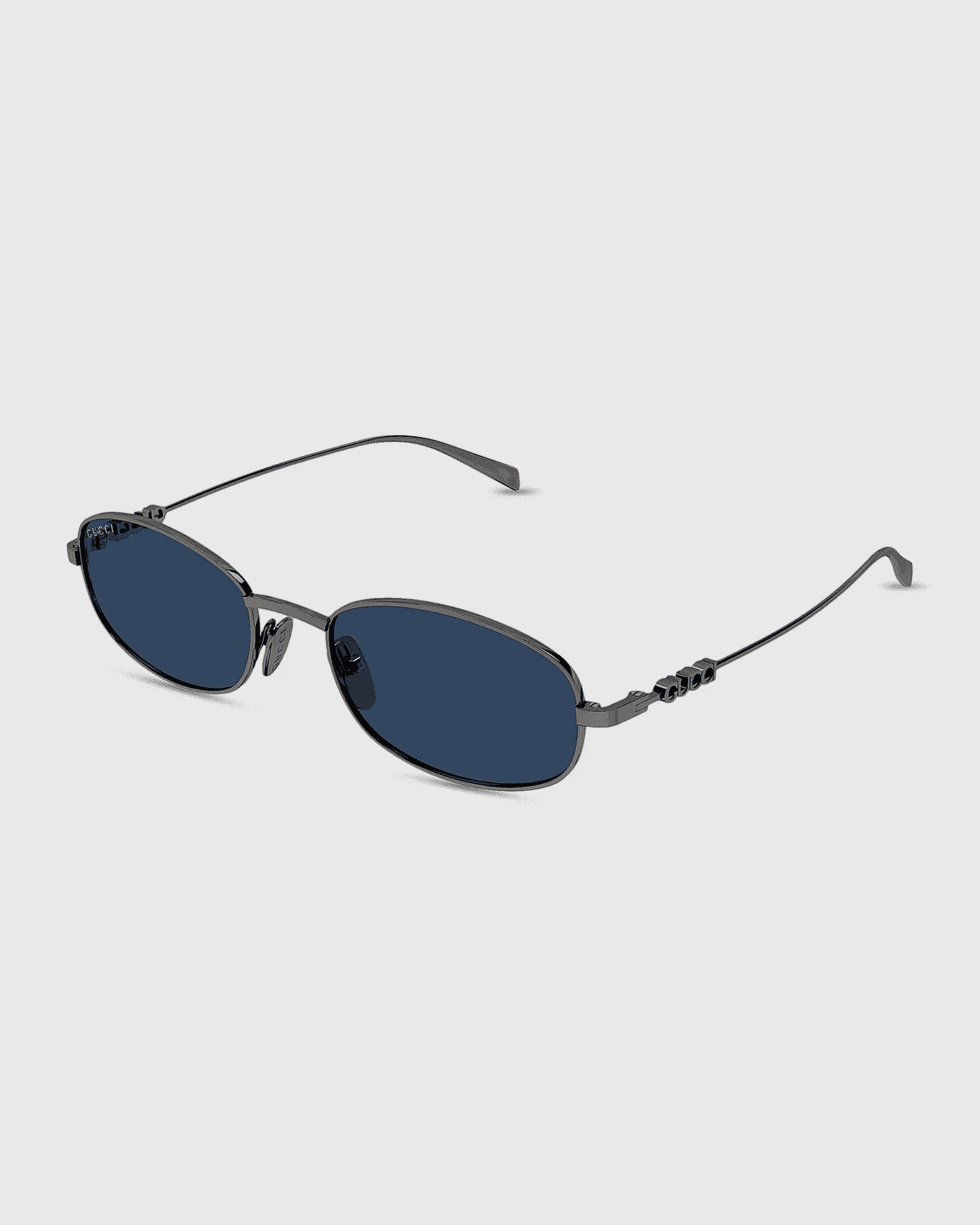 Gucci Gucci Block 54mm Oval Metal Sunglasses | Neiman Marcus