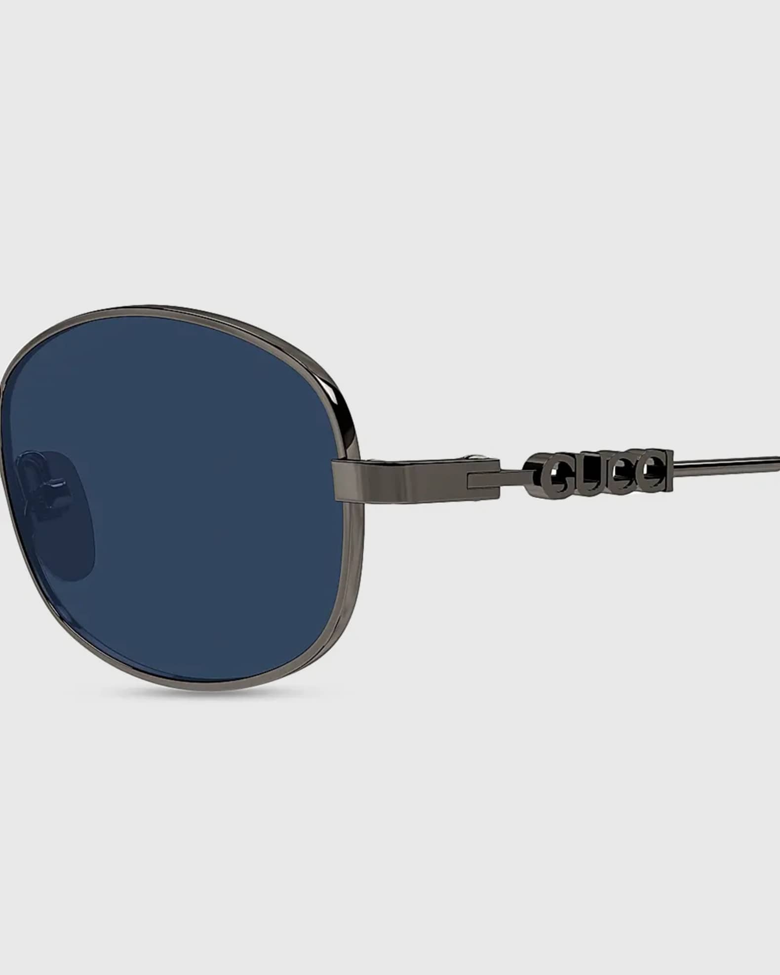 Gucci Gucci Block 54mm Oval Metal Sunglasses | Neiman Marcus