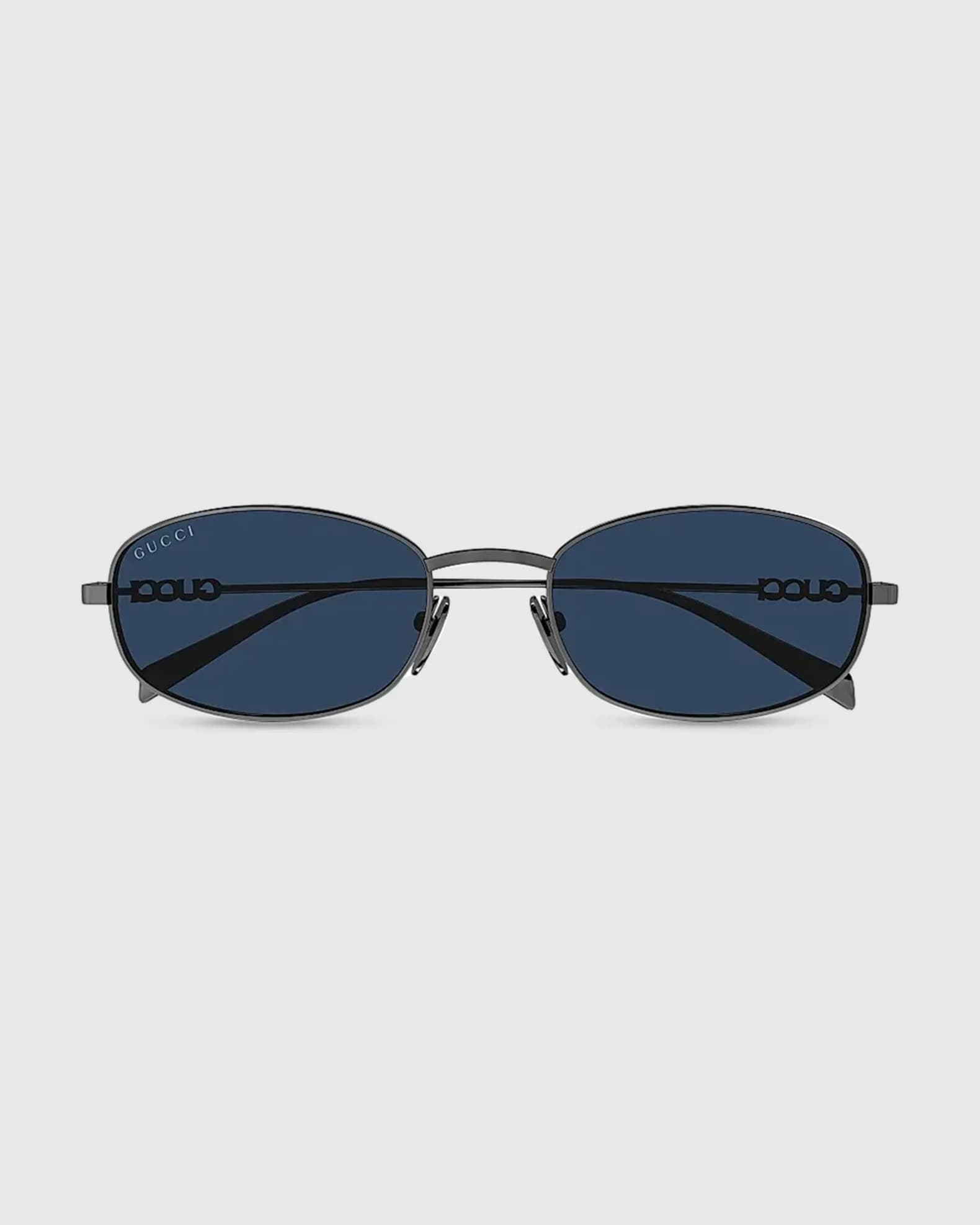 Gucci Gucci Block 54mm Oval Metal Sunglasses | Neiman Marcus