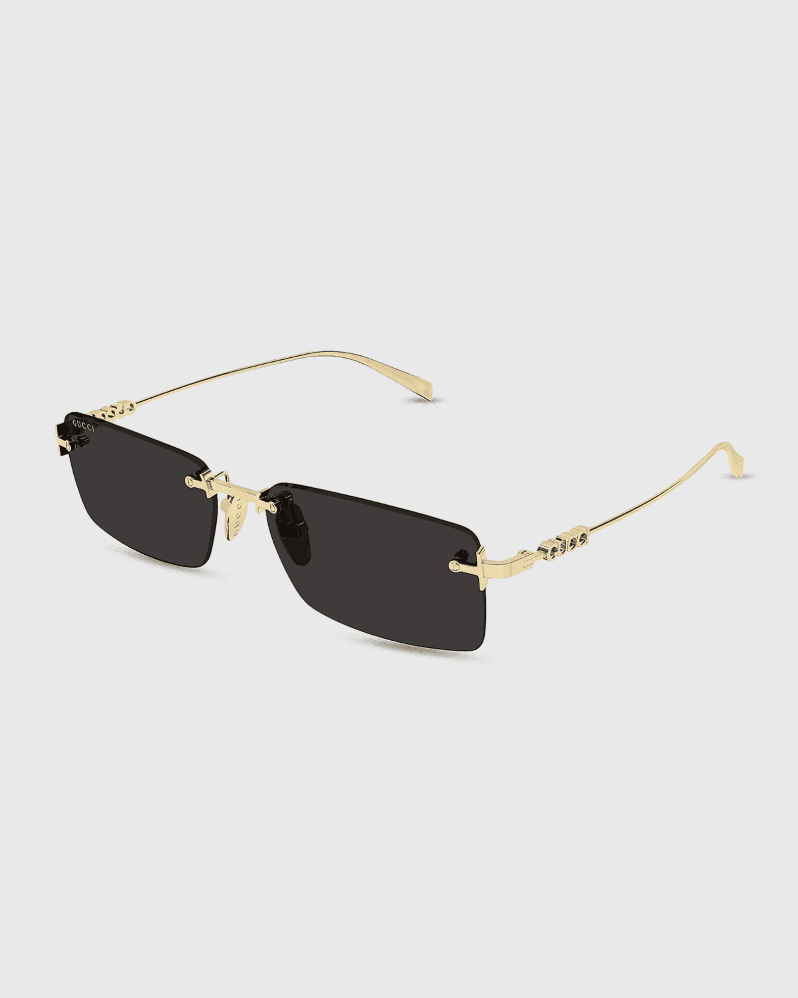 Gucci Gucci Block 56mm Rimless Rectangular Metal Sunglasses