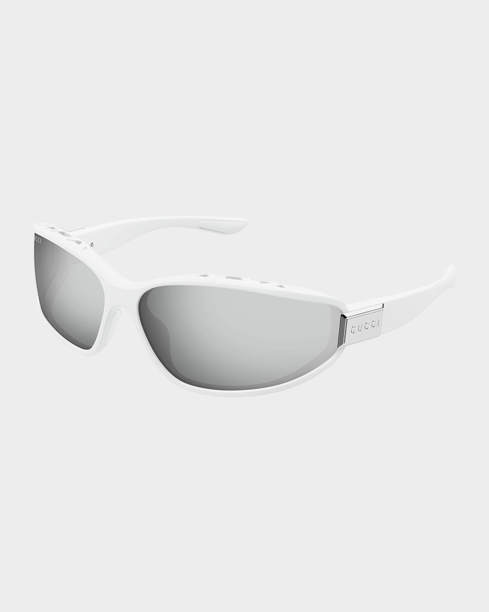 Gucci Men's Rectangular Acetate Wrap Sunglasses | Neiman Marcus