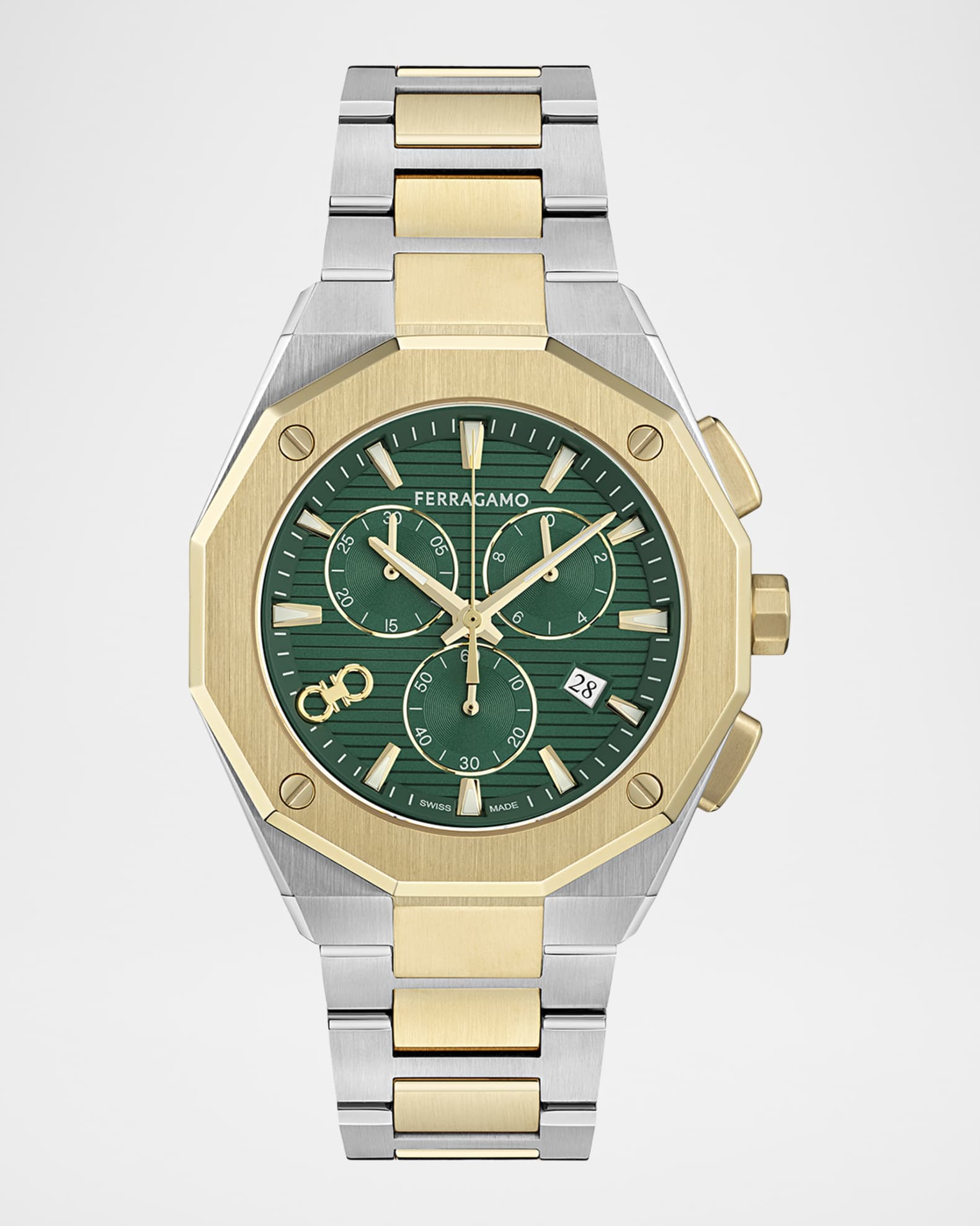 Ferragamo Men's Edge Chrono 42mm Two-Tone Bracelet Watch | Neiman